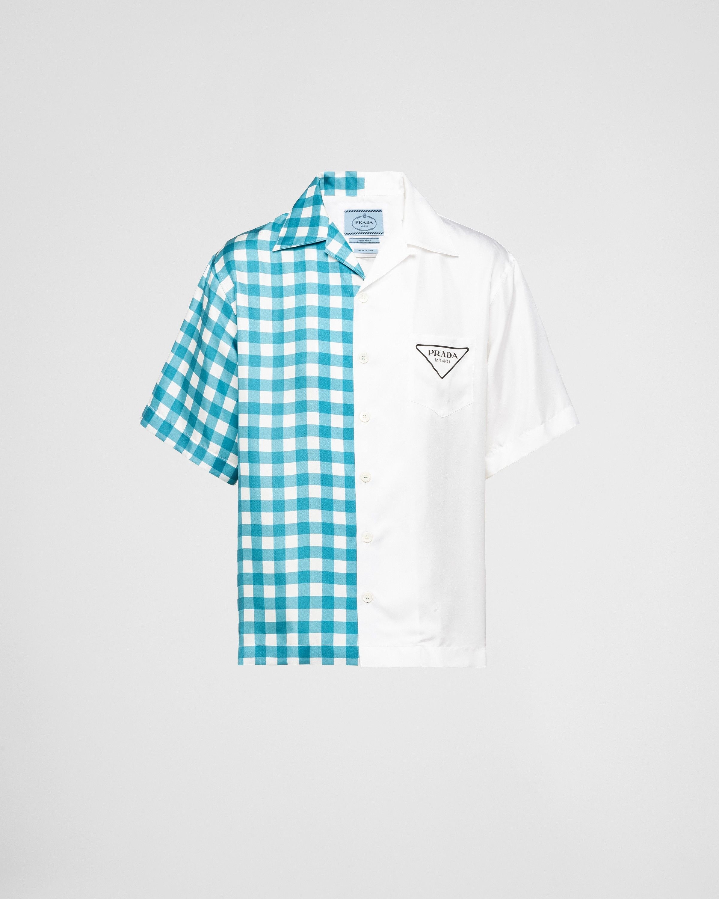 Prada oc11z0625 Double Match Cotton Shirt in Multicolor Size US S / EU 44-46 / 1 - 1 Thumbnail