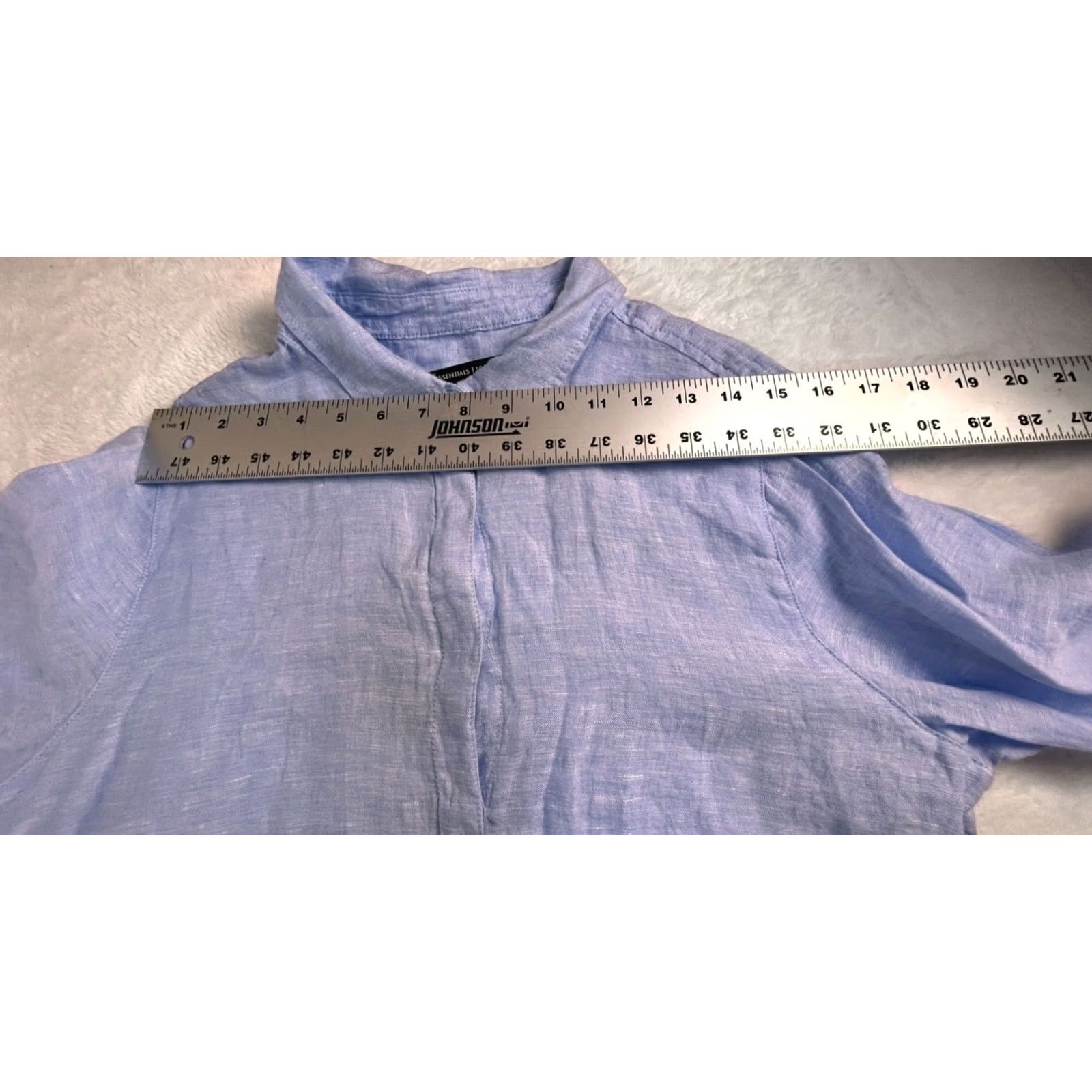 Vintage Tahari Essentials Women Linen Button-Up Shirt Tunic Large Light Blue Long Sleeve Size L / US 10 / IT 46 - 5 Thumbnail