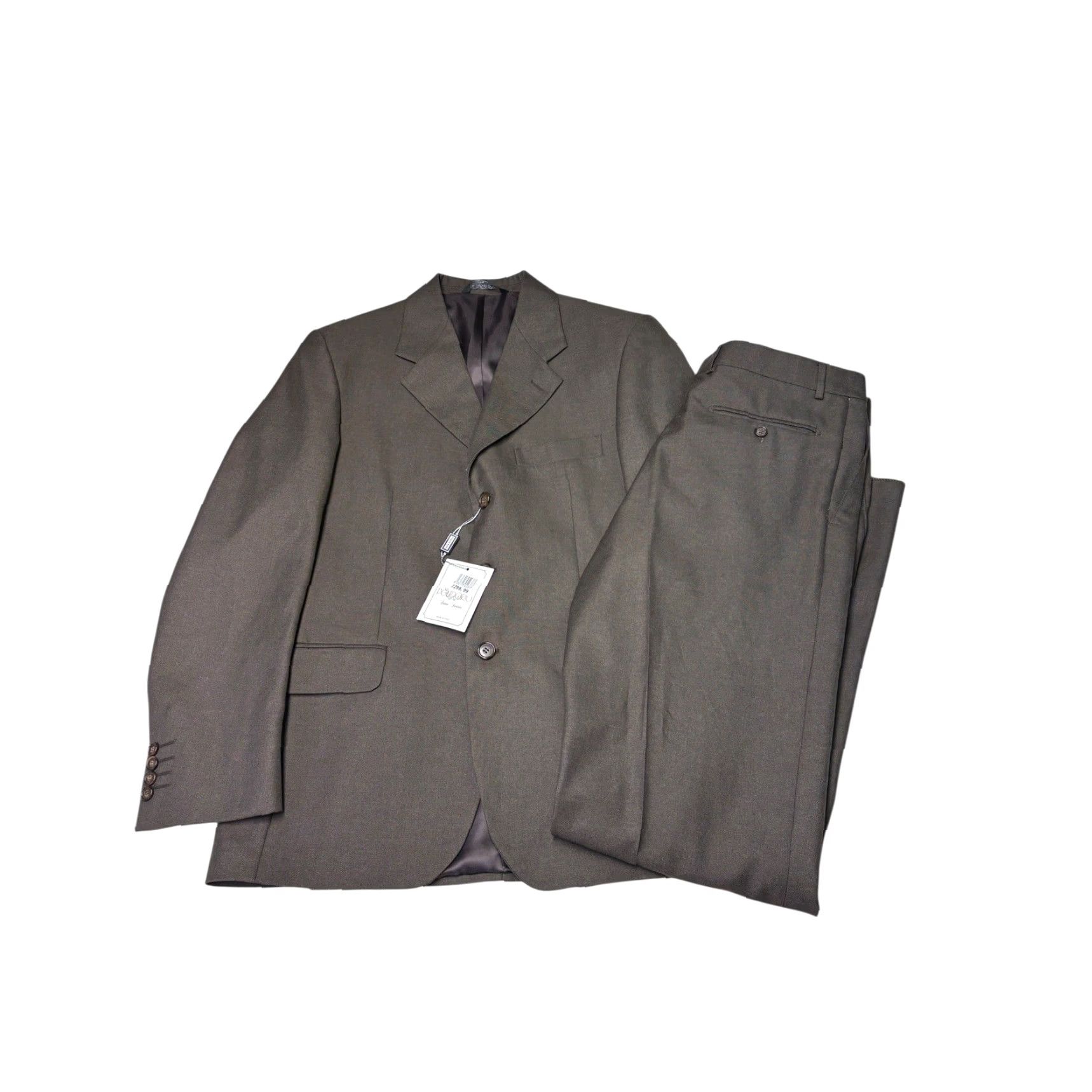 Vintage Creazioni Polidoro Antica Sartoria Two-Piece Suit Brown Wool 40 US 50UK Slim Classic Notch Lapel Men Formal Business Italy Size 40R - 2 Thumbnail