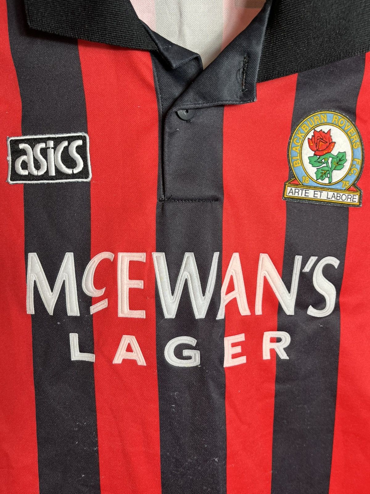 Asics 1992 - 1994 Blackburn Rovers away graeme le-saux jersey Size US S / EU 44-46 / 1 - 4 Thumbnail