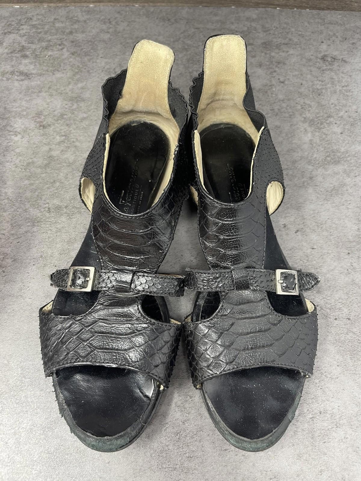 AGLINI AGL Gladiator Sandals Womens Size 6.5 (36.5) Black Leather Size US 6.5 / IT 36.5 - 9 Thumbnail