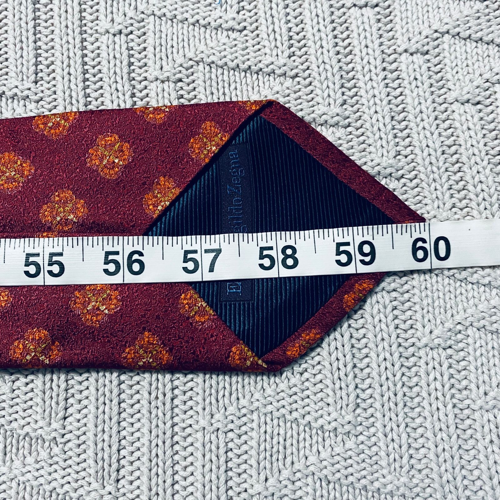 Ermenegildo Zegna Ermenegildo Zegna maroon pattern silk tie Size ONE SIZE - 4 Thumbnail