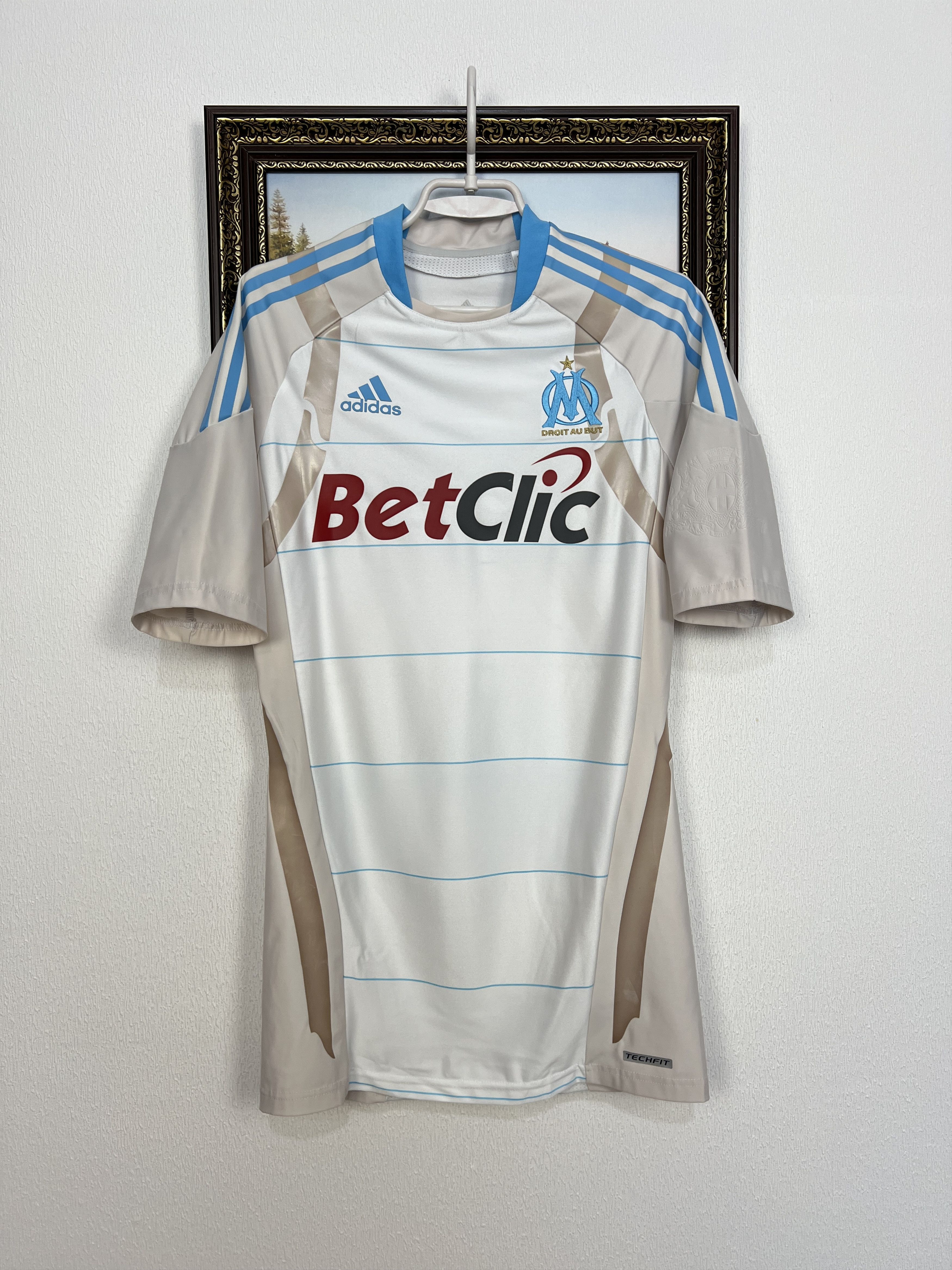 Adidas Marseille Player Issue TechFit Shirt Soccer Jersey Trikot Size US L / EU 52-54 / 3 - 1 Thumbnail