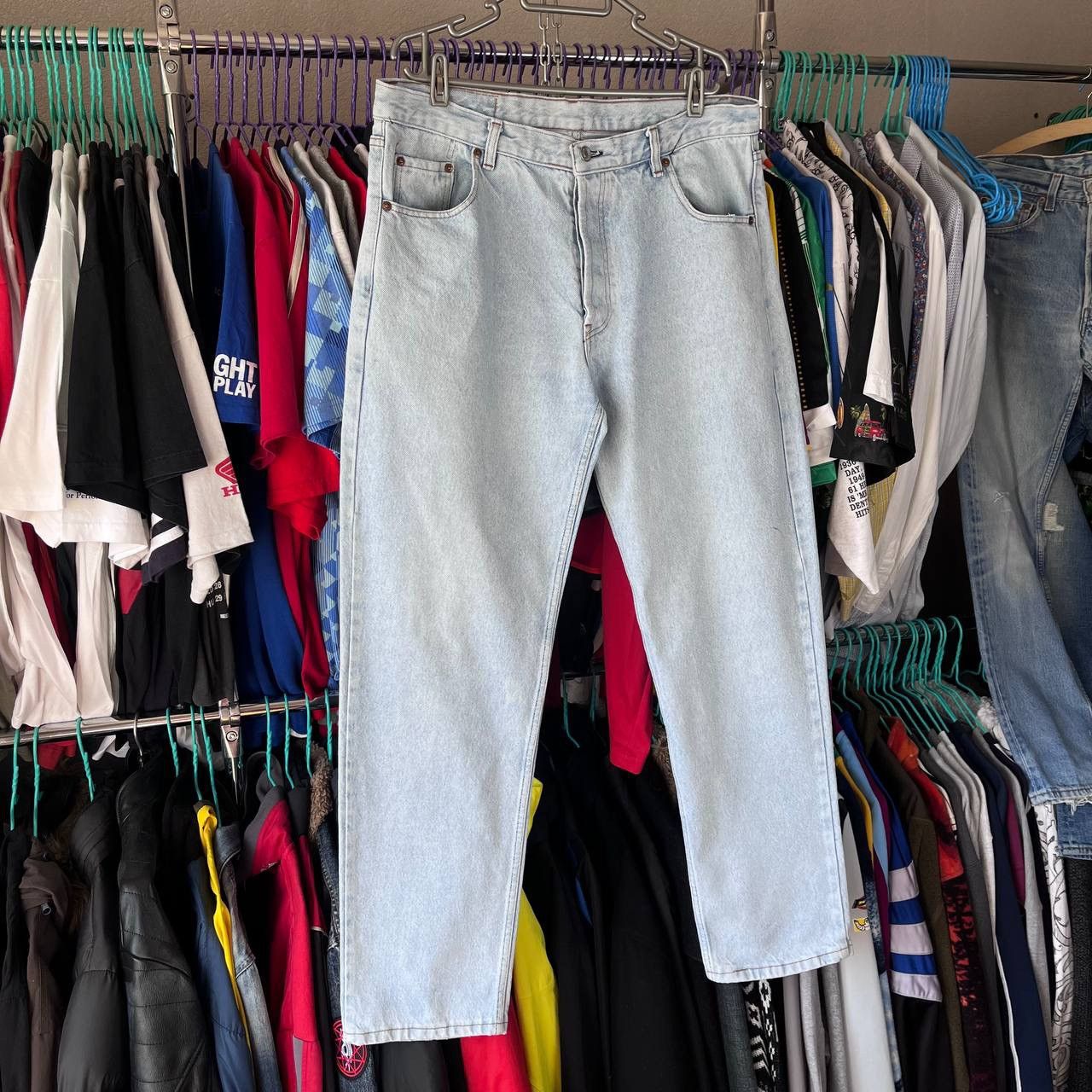 Levi's 90s Levis 501 Button Fly Blue Denim Pants Made in USA Size US 38 / EU 54 - 6 Thumbnail