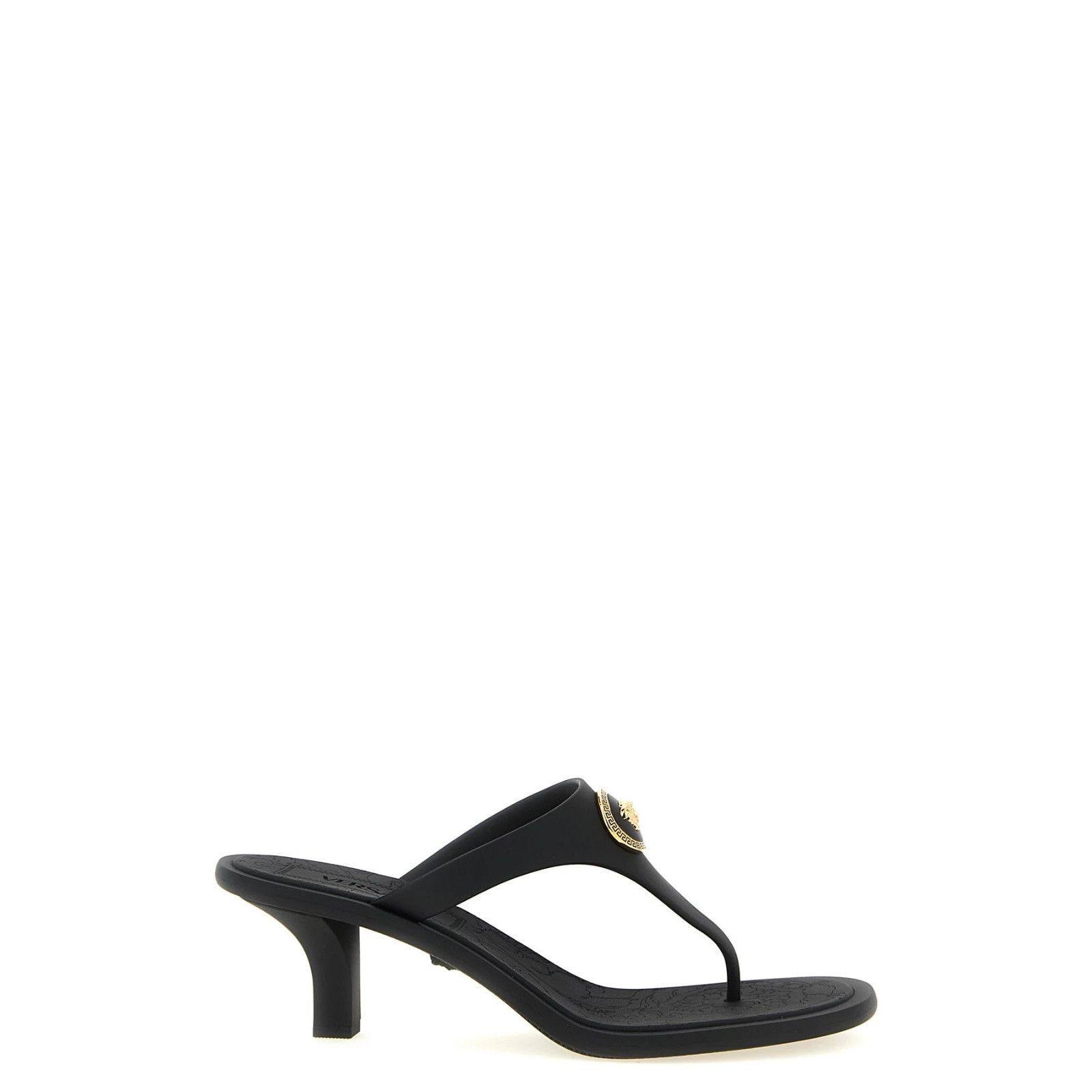 VERSACE Alia Black 55mm Heel Sandals New And Authentic (Wome
