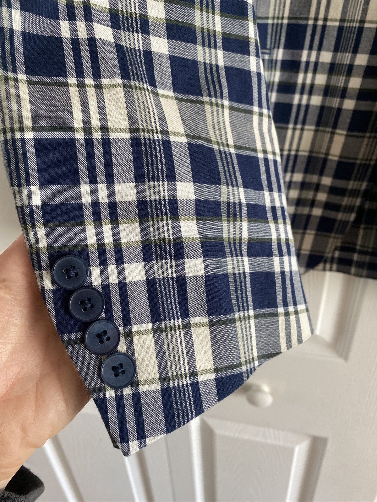 Ralph Lauren Ralph Lauren 43R Blue Plaid Cotton two button blazer Size 44R - 3 Thumbnail