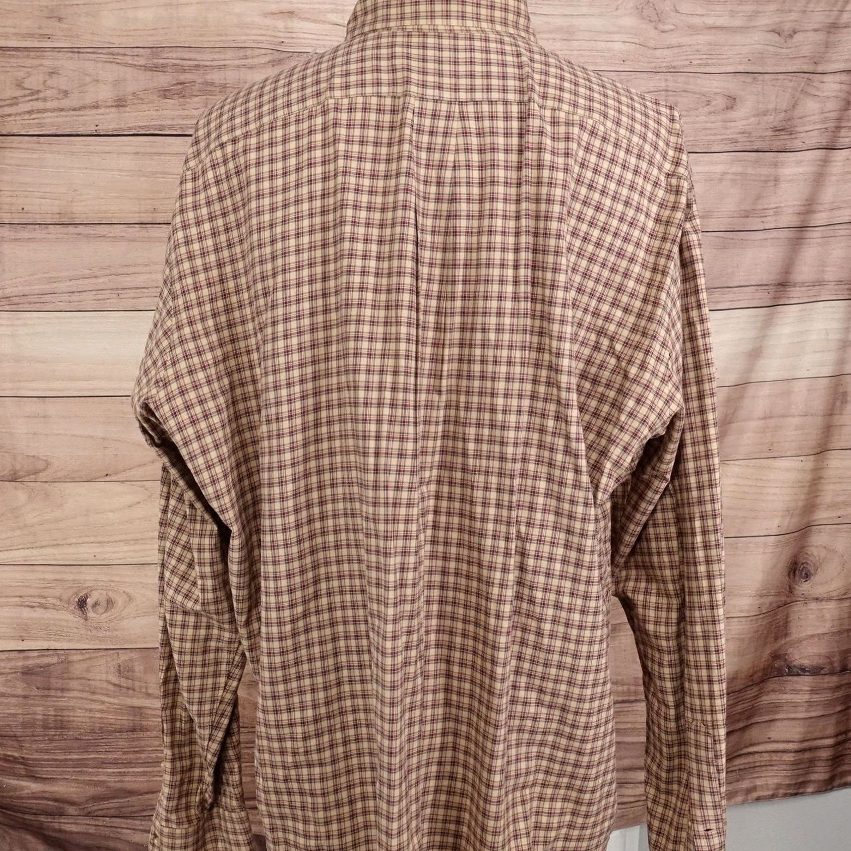Ralph Lauren Ralph Lauren Shirt Mens 2XLT Beige Plaid Long Sleeve Button-Up Classic Fit Casual Mens 2XLT Big & Tall Cambr? Size US XXL / EU 58 / 5 - 4 Thumbnail