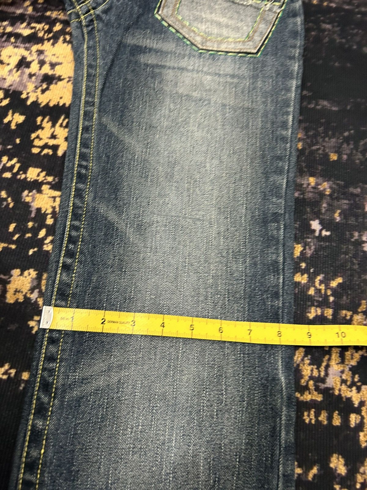 Japanese Brand Blue Moon Blue Buckle Back Flower Jeans Size US 29 - 19 Thumbnail