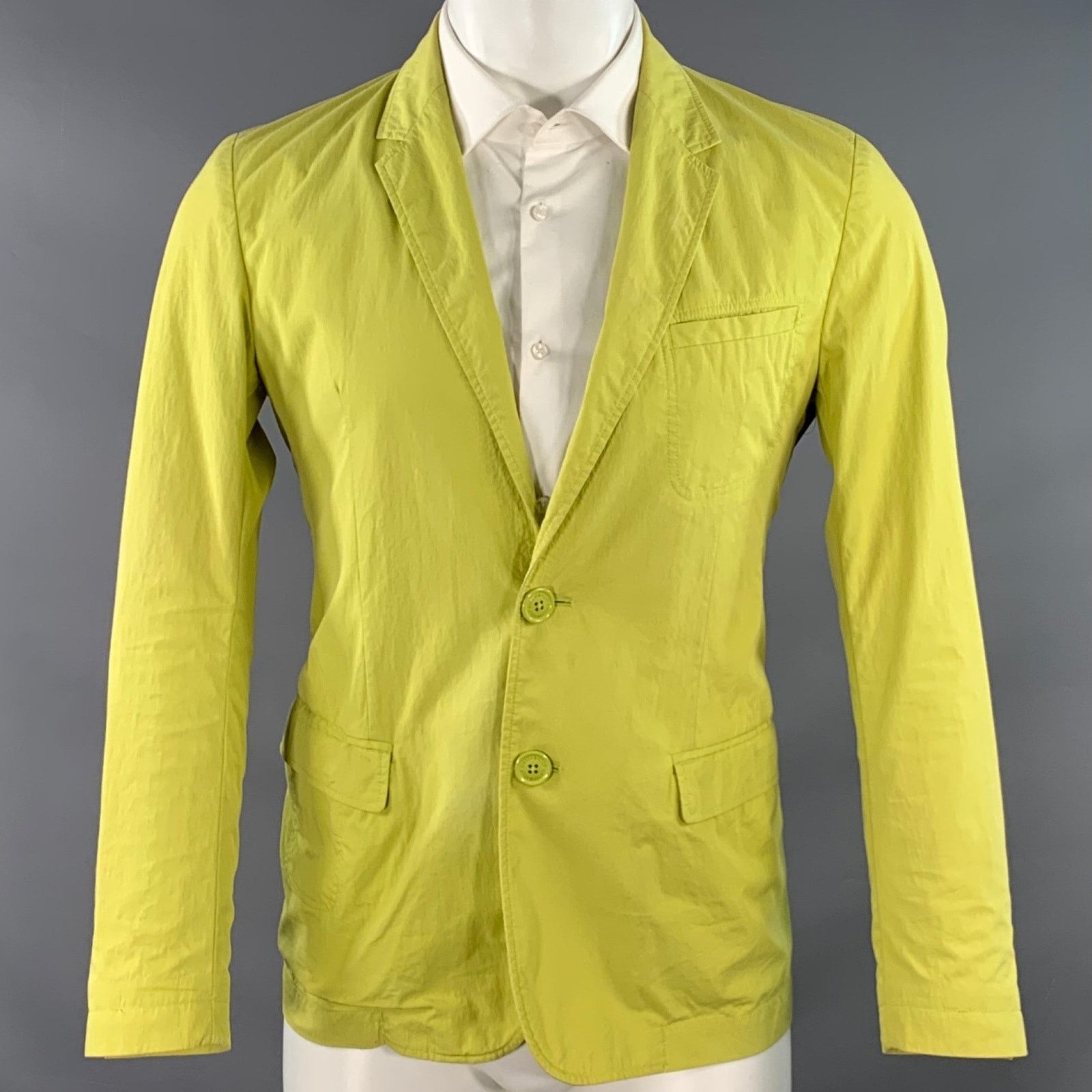Viktor & Rolf Size 38 Yellow Cotton Blend Single Breasted Sport Coat Size 38R - 1 Thumbnail