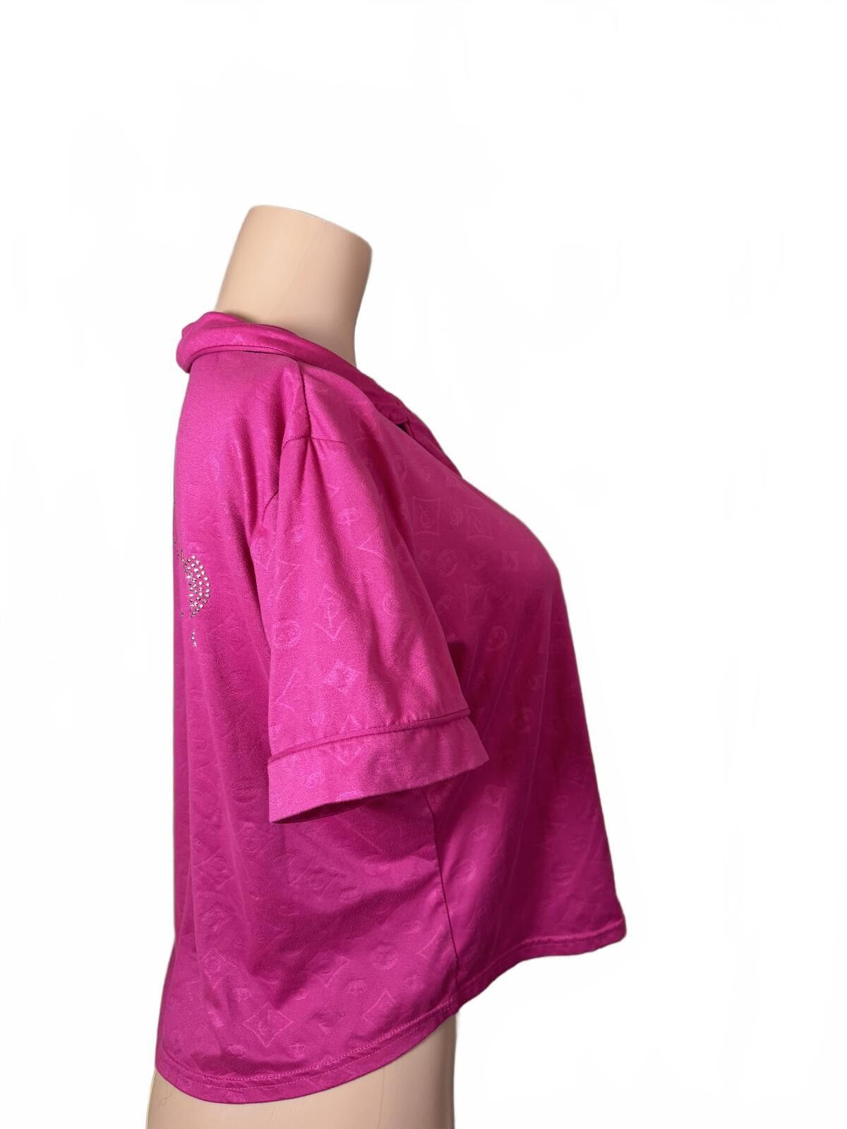 Juicy Couture Jeans Juicy Couture Pink Short Sleeve Button-Up Shirt. Large. Size L / US 10 / IT 46 - 6 Thumbnail