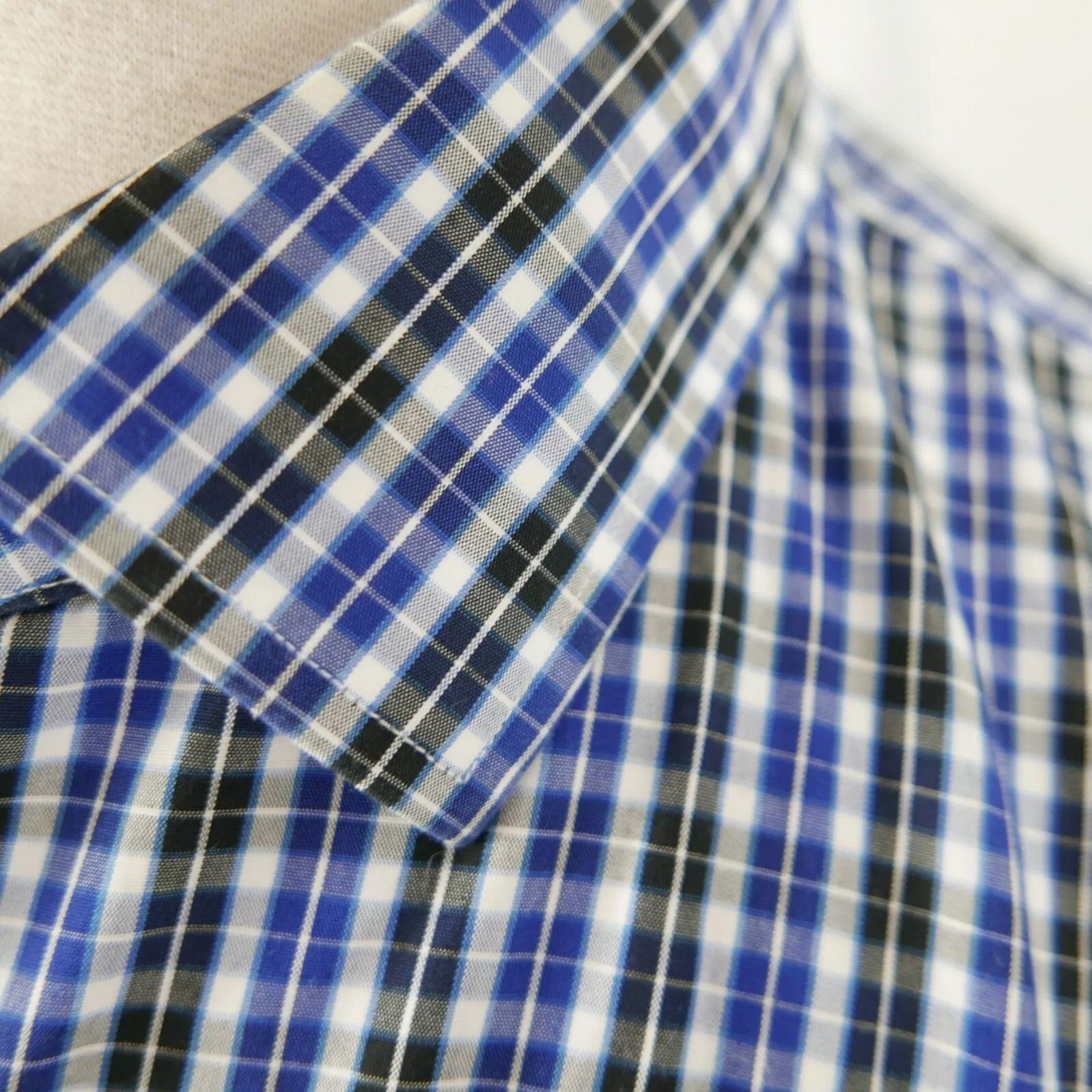 Banana Republic Banana Republic Mens Long Sleeve Blue Black Plaid Shirt L Size US L / EU 52-54 / 3 - 5 Thumbnail