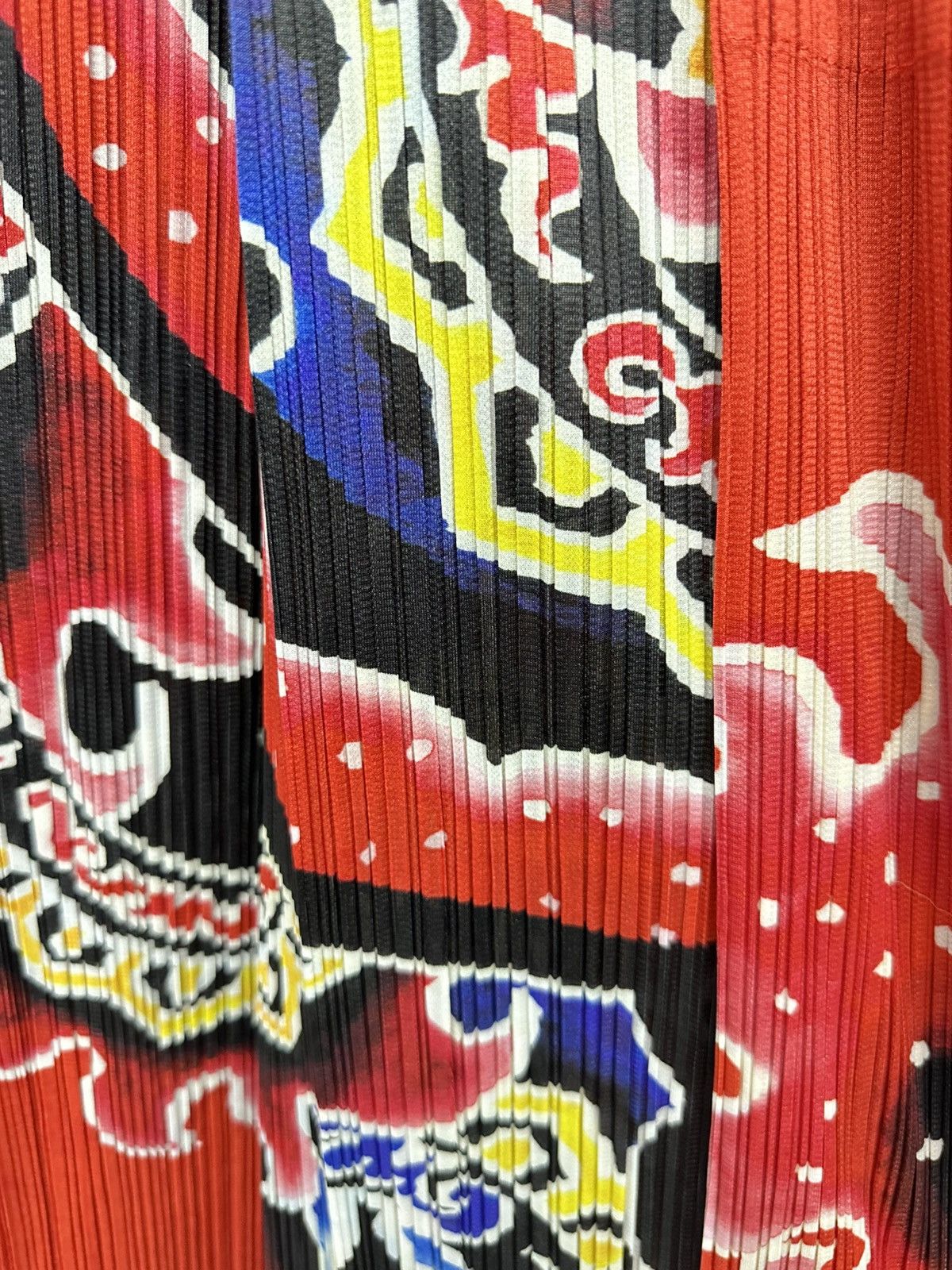 Pleats Please Issey Miyake Red Facial Makeup Pleated Pants Size 37" - 3 Thumbnail