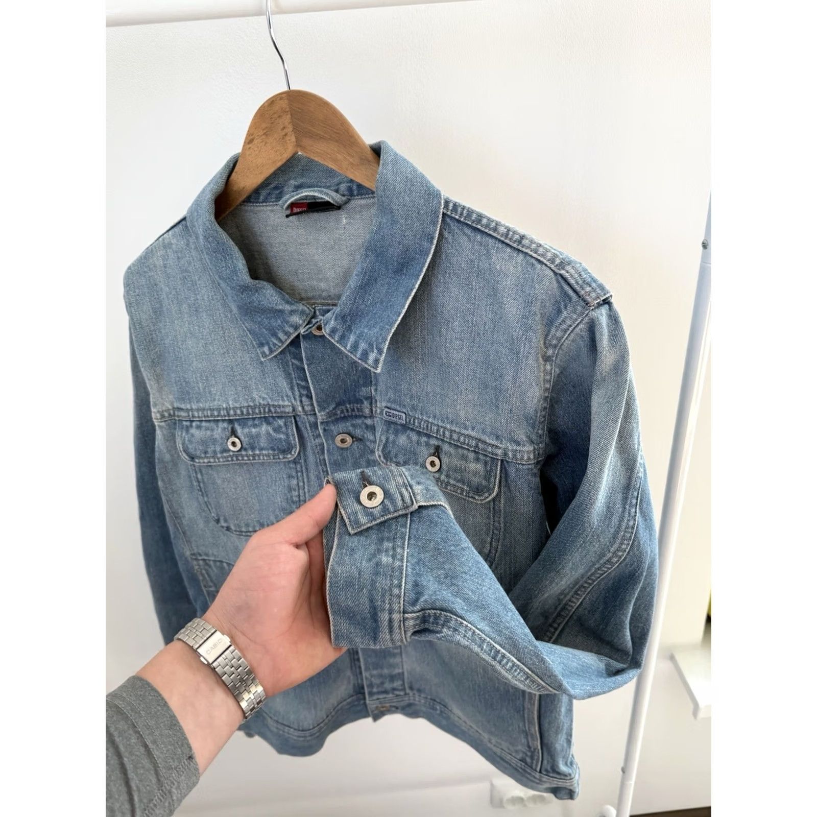 Diesel Diesel Denim Jacket Light Blue Vintage Trucker Button Up Men’s XL Jacket 90s Denim Diesel USA City Bomber Size US XL / EU 56 / 4 - 7 Thumbnail