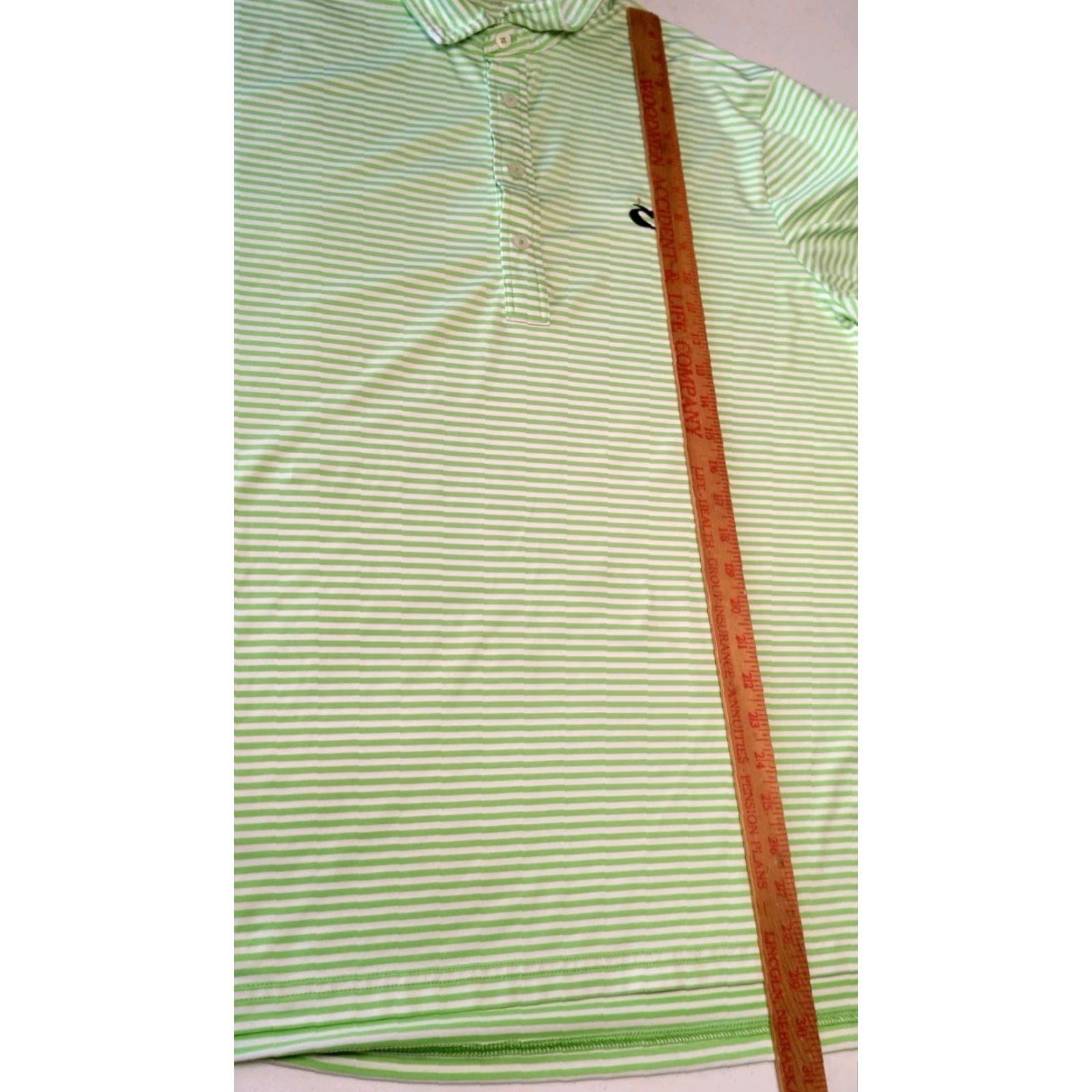 RLX Ralph Lauren RLX Ralph Lauren Polo Shirt Men Large Green White Stripe Caves Valley Golf Club Embroidered Size US L / EU 52-54 / 3 - 6 Thumbnail