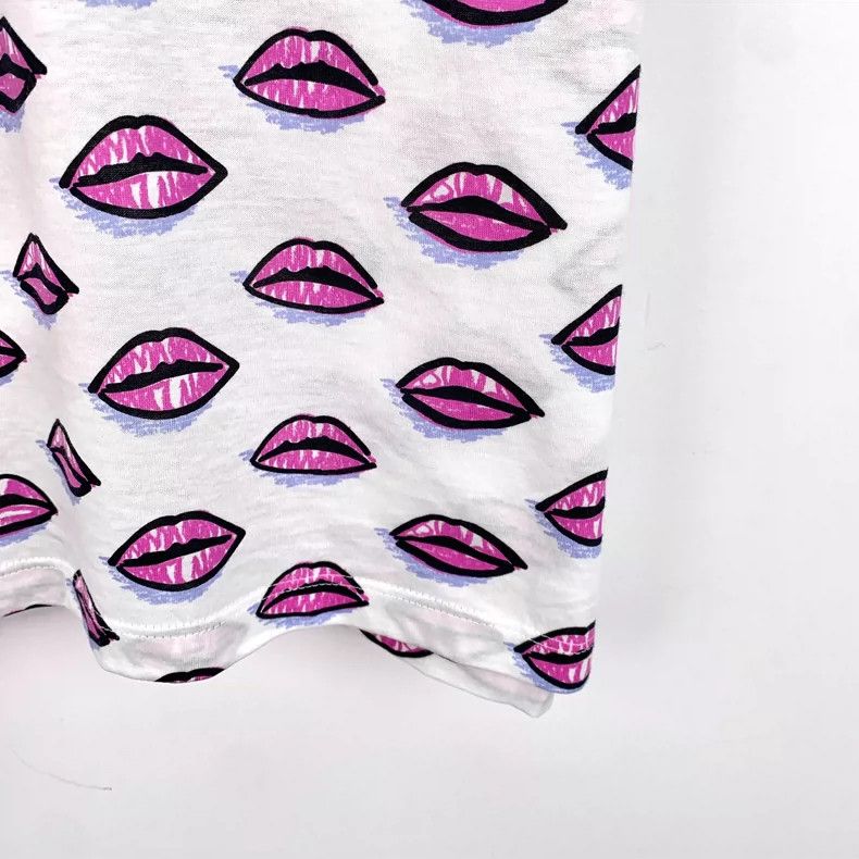 Prada Prada Color-matched lip-printed full-printed cotton round-n Size US M / EU 48-50 / 2 - 4 Thumbnail