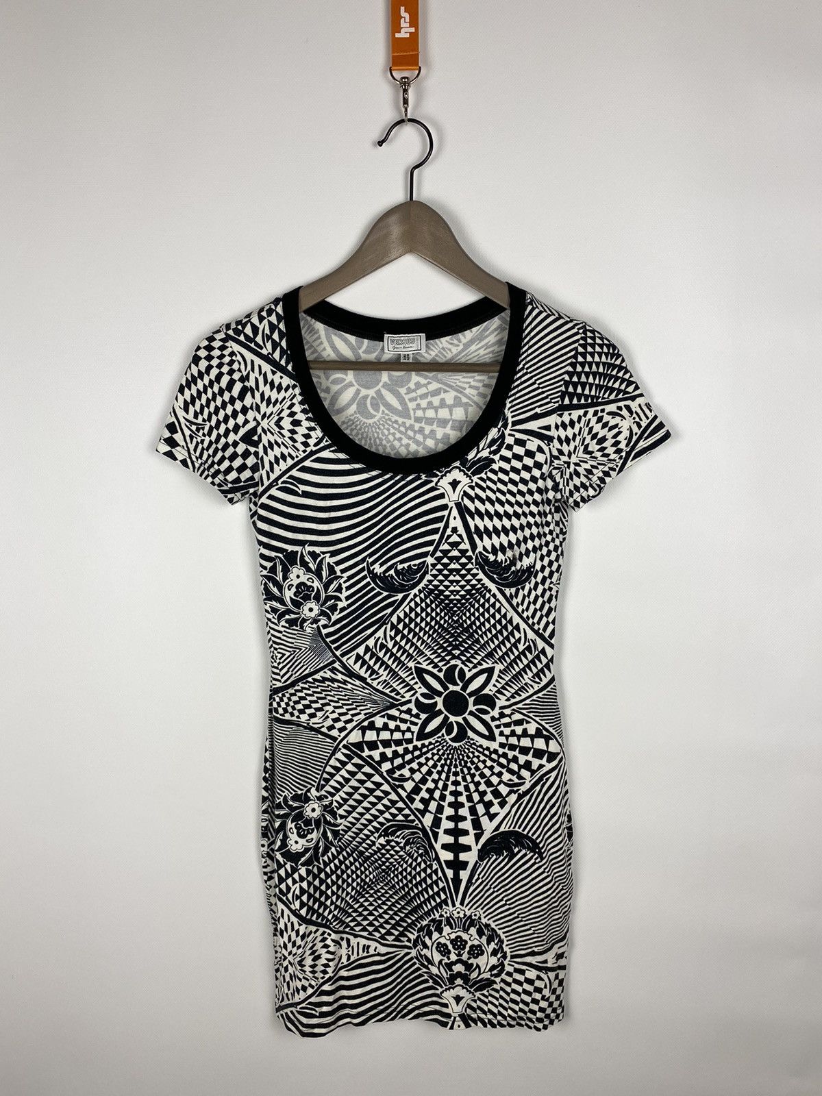 Vintage Versus Gianni Versace 90s Geometric Floral Dress Y2k