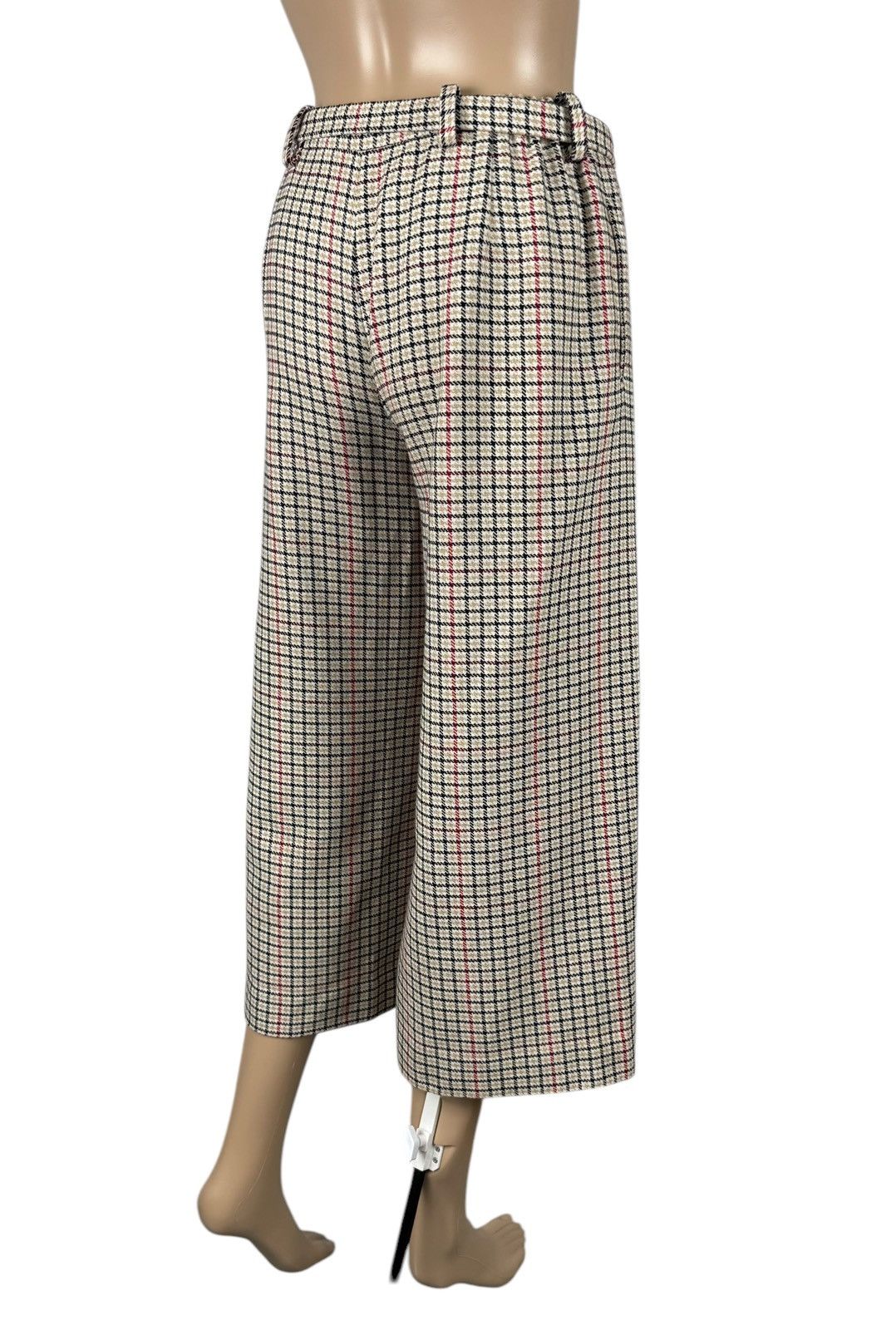 Maje Maje Poldi Plaid Wide Leg Cropped Pants Cotton-Wool size 34 Size 25" / US 0 / IT 36 - 7 Thumbnail