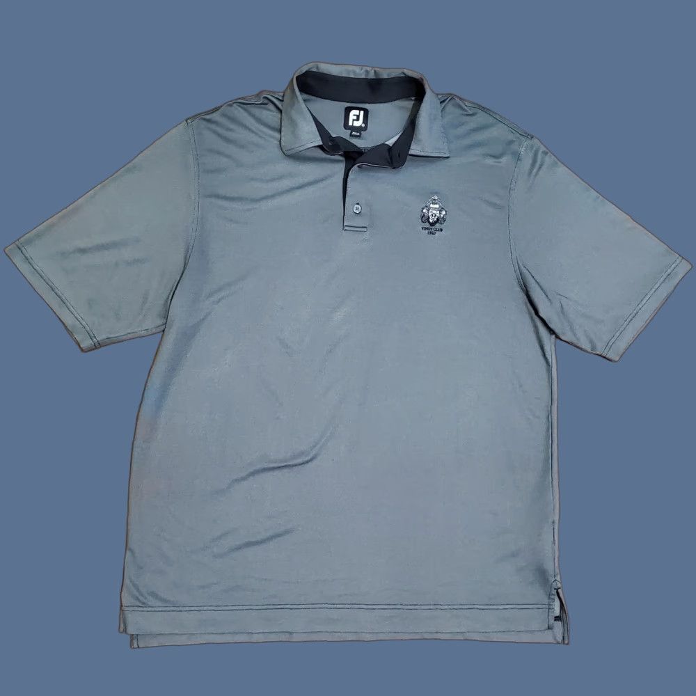 Footjoy FootJoy Polo Shirt Mens XL Gray Windy Club Golf Crest Performance Lightweight Size US XL / EU 56 / 4 - 1 Thumbnail