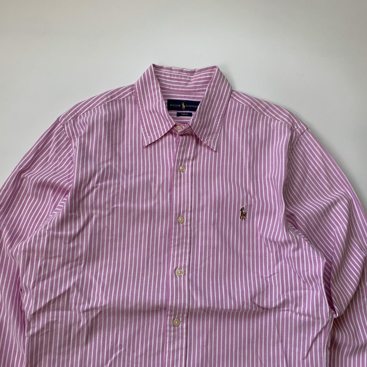 Ralph Lauren Polo Ralph Lauren Pink Striped Shirt Vintage Elegant Basic Size US M / EU 48-50 / 2 - 2 Thumbnail