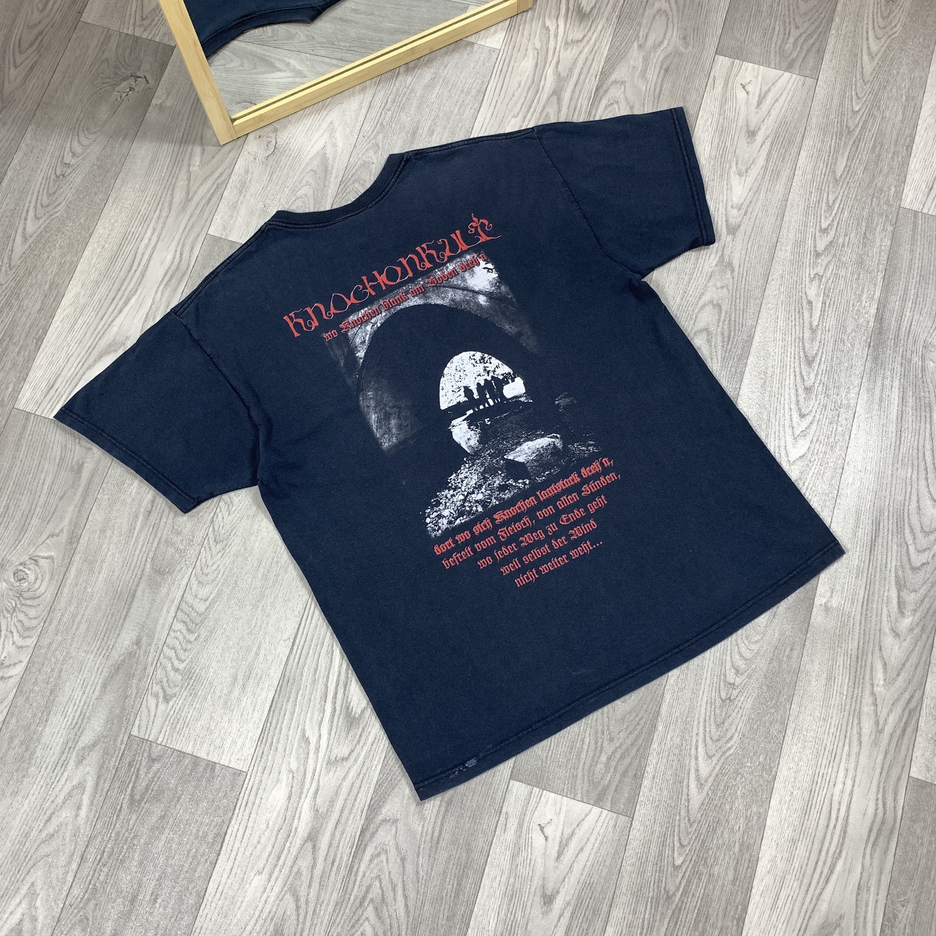Vintage Vintage Olsaragan Knochonkult 90s Rock Band Black Tee Shirt Size US XL / EU 56 / 4 - 4 Thumbnail