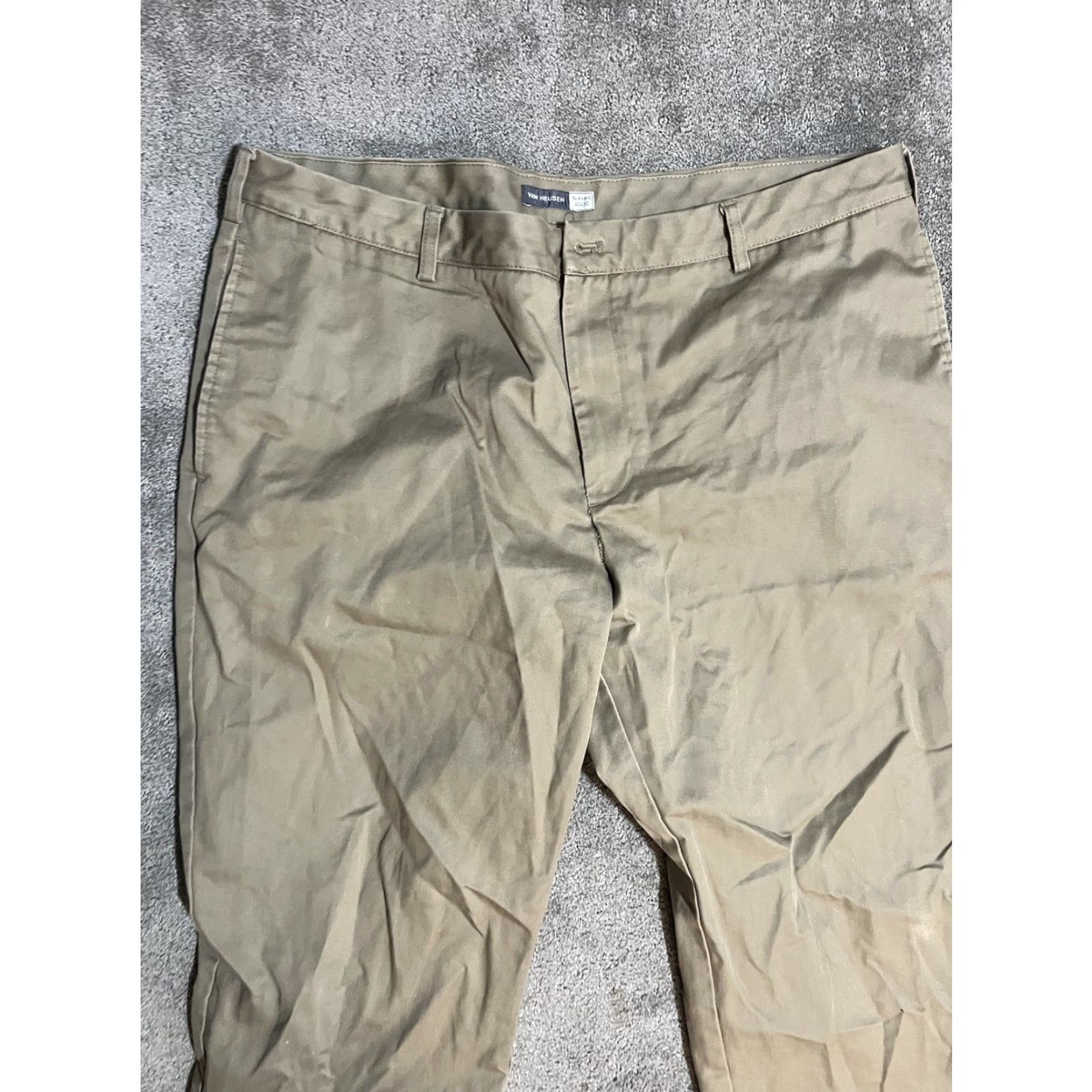 Van Heusen Van Heusen Pants Flat Front 40x30 Beige Men Dress Pants Classic Fit Size US 40 / EU 56 - 2 Thumbnail