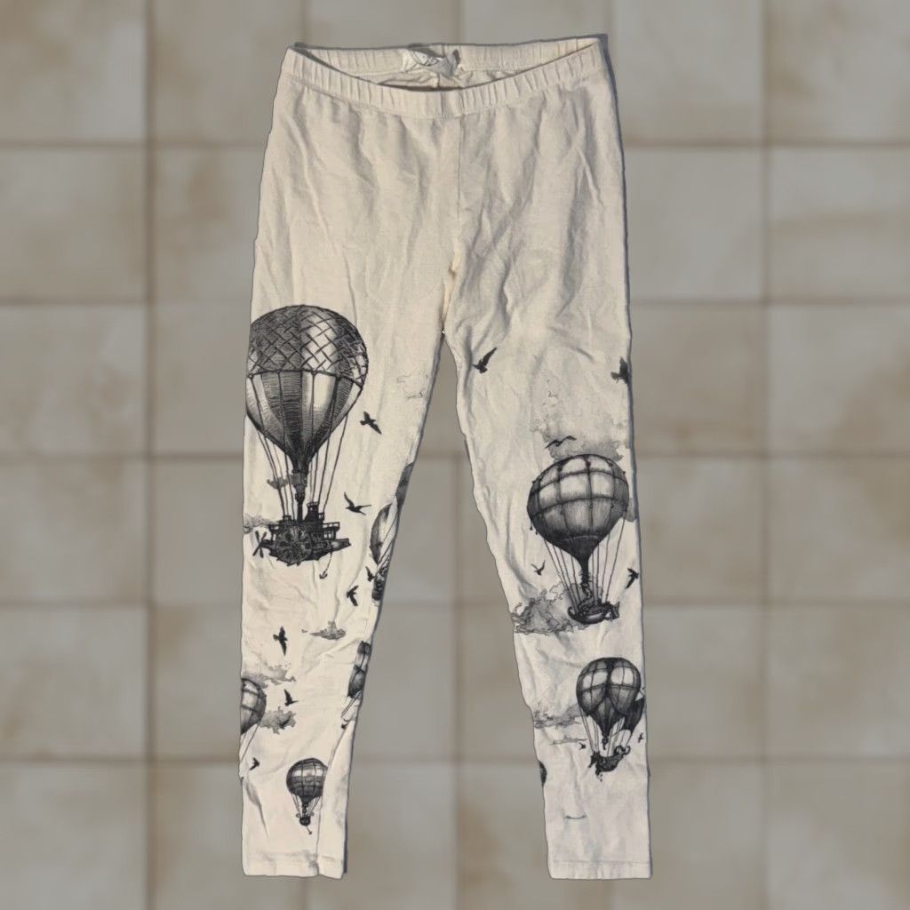 Vintage Carousel Ink Leggings Womens M Ivory Steampunk Vintage No Pattern Solid Casual Party/Cocktail Travel 25.5in Inseam 8.5-10.5in Rise Regular Size 32" / US 10 / IT 46 - 1 Thumbnail