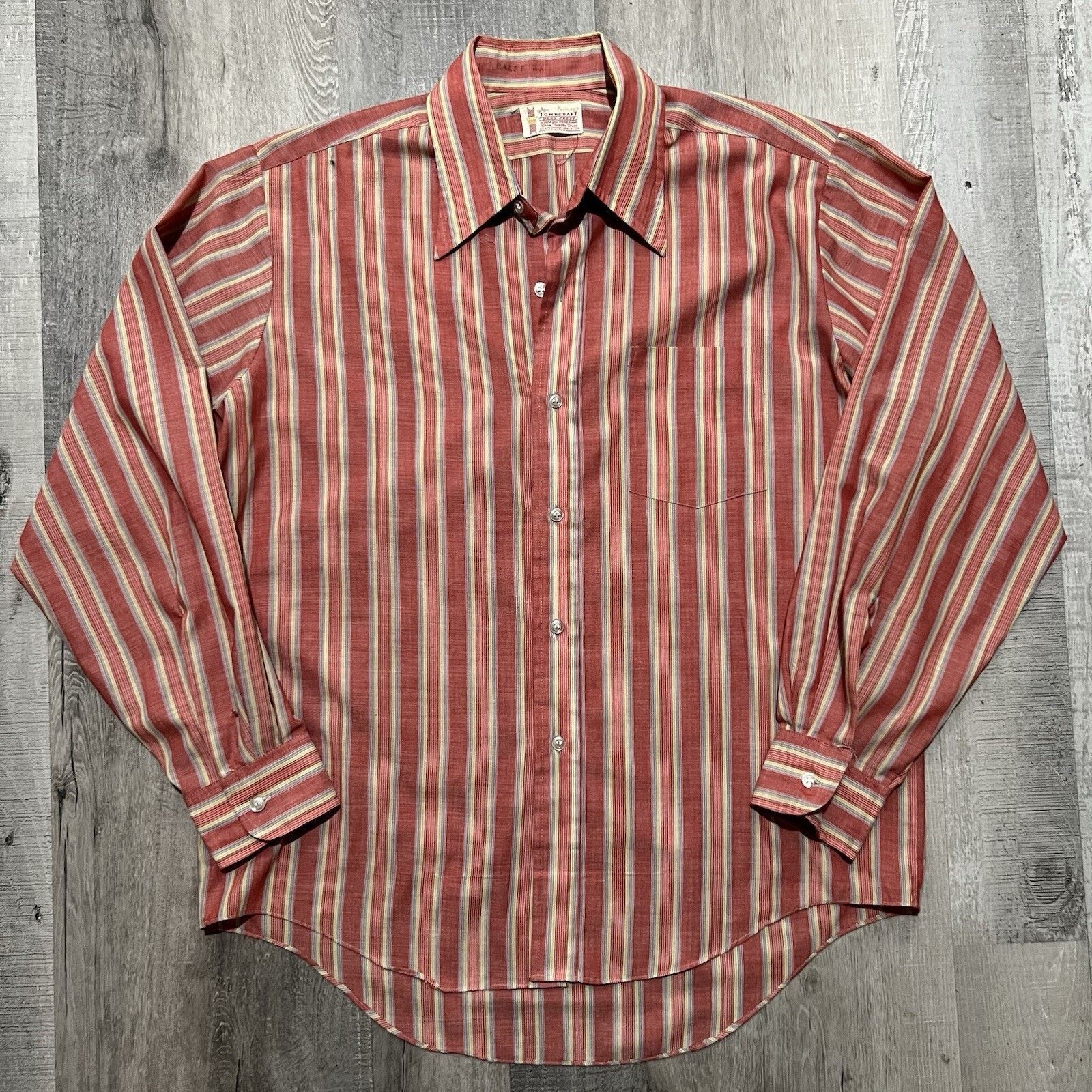 Towncraft VTG 50s 60s Pennys Red Multicolor Striped Button Shirt L Size US L / EU 52-54 / 3 - 1 Thumbnail