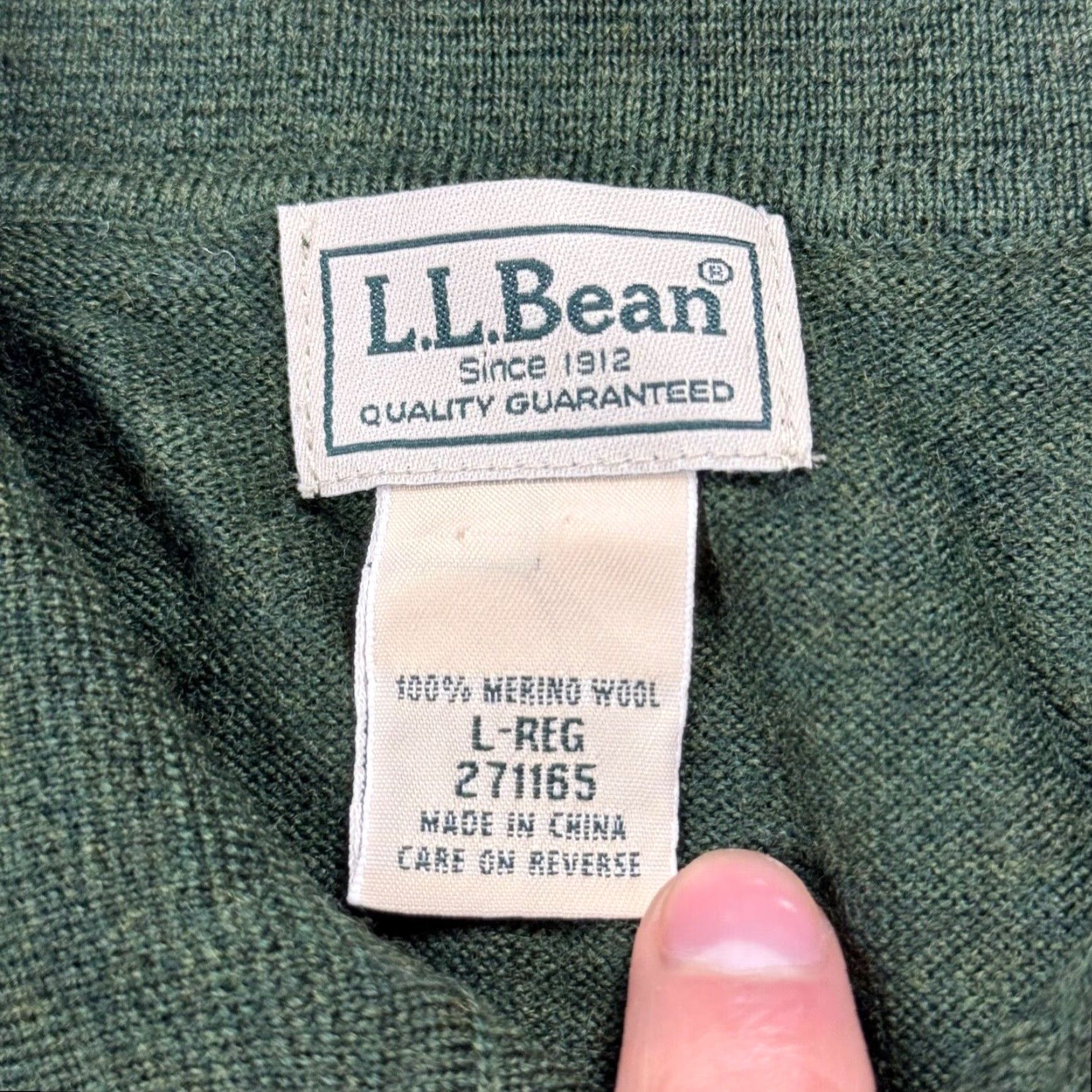 Vintage VINTAGE L.L. Bean Men’s Merino Wool Knit Polo Sweater Long Sleeve Golf Rugby Preppy Green Size Large Size US L / EU 52-54 / 3 - 4 Thumbnail