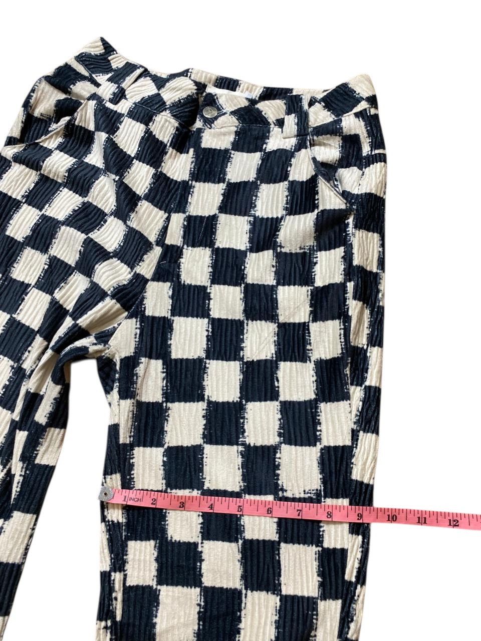 Beauty Beast 2000s Grace&Chili Checkerboard Corduroy Flared Pants Y2K Size US 27 - 8 Thumbnail