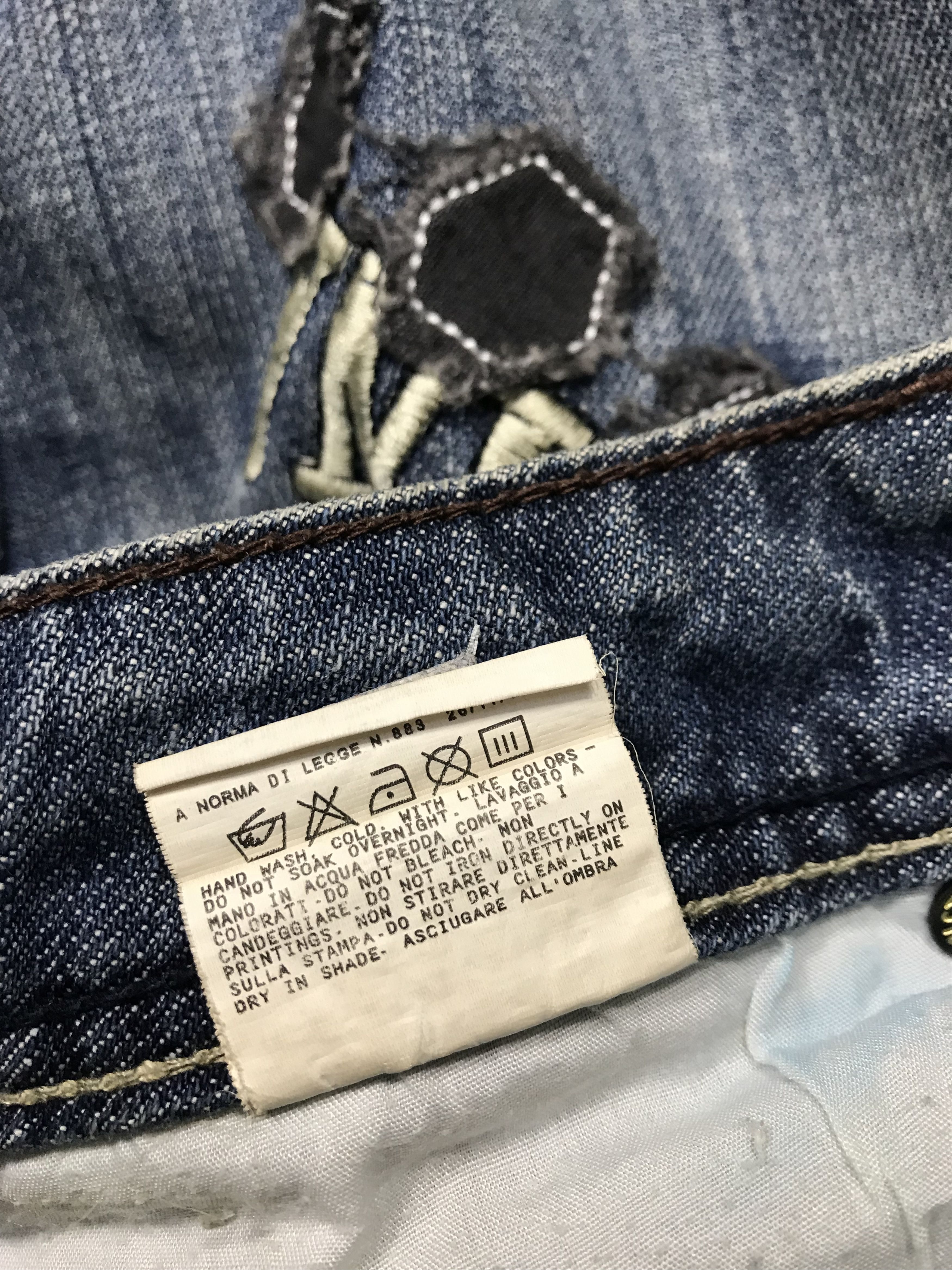 Designer Dolce & Gabbana Italy Denim Pant Embroidery Logo Plaque Size US 29 - 14 Thumbnail