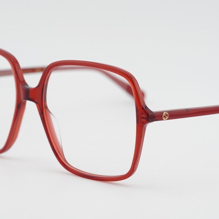 Gucci Gucci GG1003O 011 Eyeglasses Shiny Transparent Red 53mm Size ONE SIZE - 8 Thumbnail