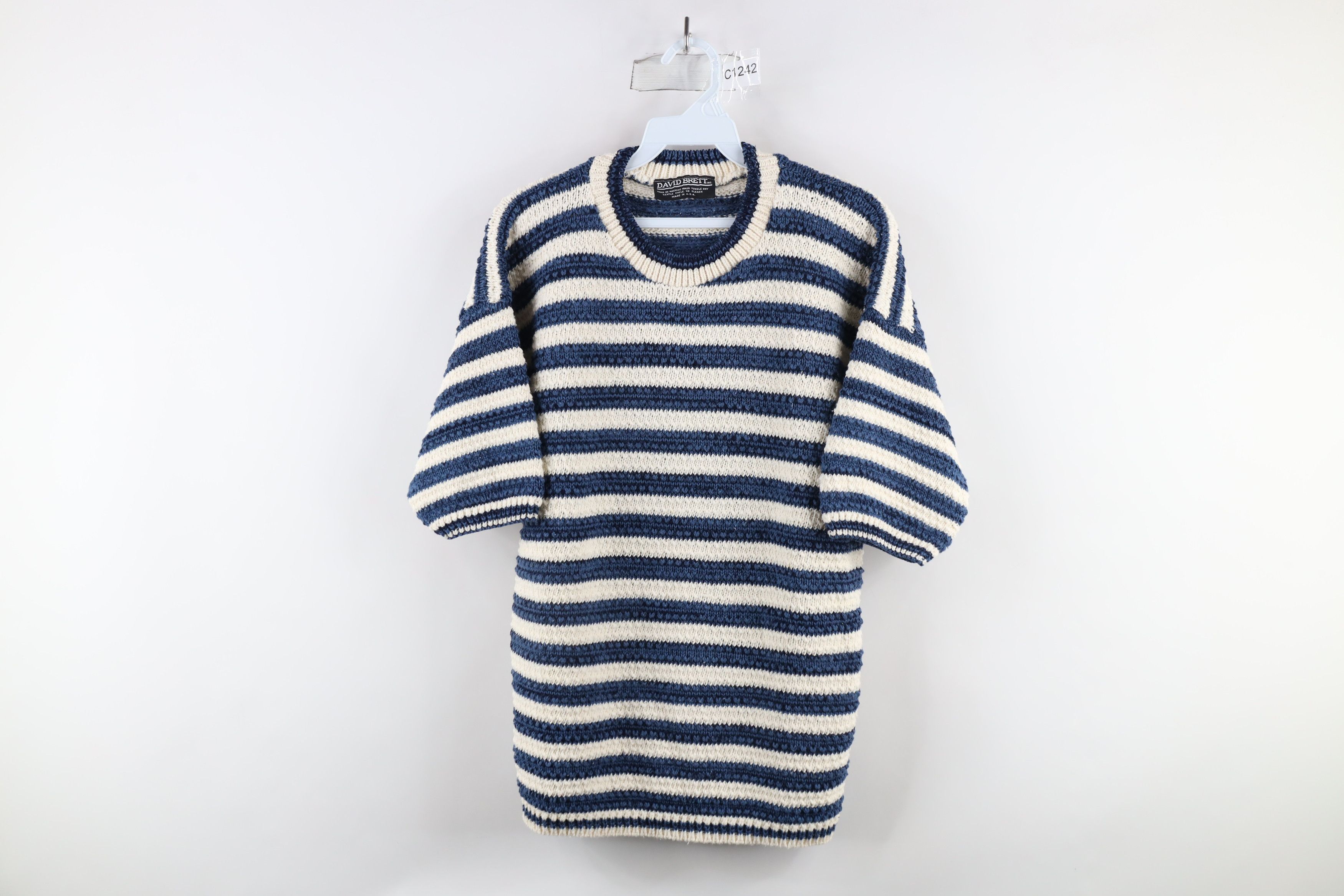 Vintage Vintage 90s Streetwear Knit Short Sleeve Sweater USA Size US M / EU 48-50 / 2 - 1 Thumbnail