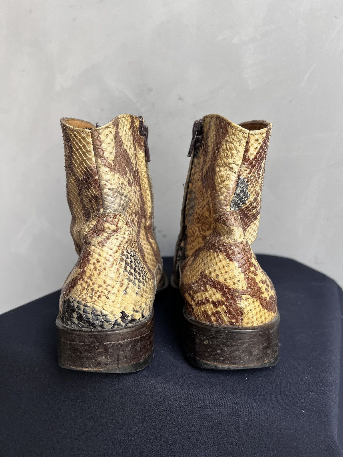 Hedi Slimane Rare python leather snake Hedi slimane style leather boots Size US 7.5 / EU 40-41 - 10 Thumbnail