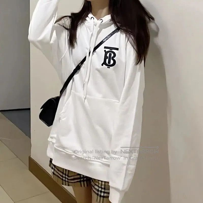 Burberry Burberry White Cotton Logo Hoodie for Women. Size XXS / US 00 / IT 34 - 8 Thumbnail
