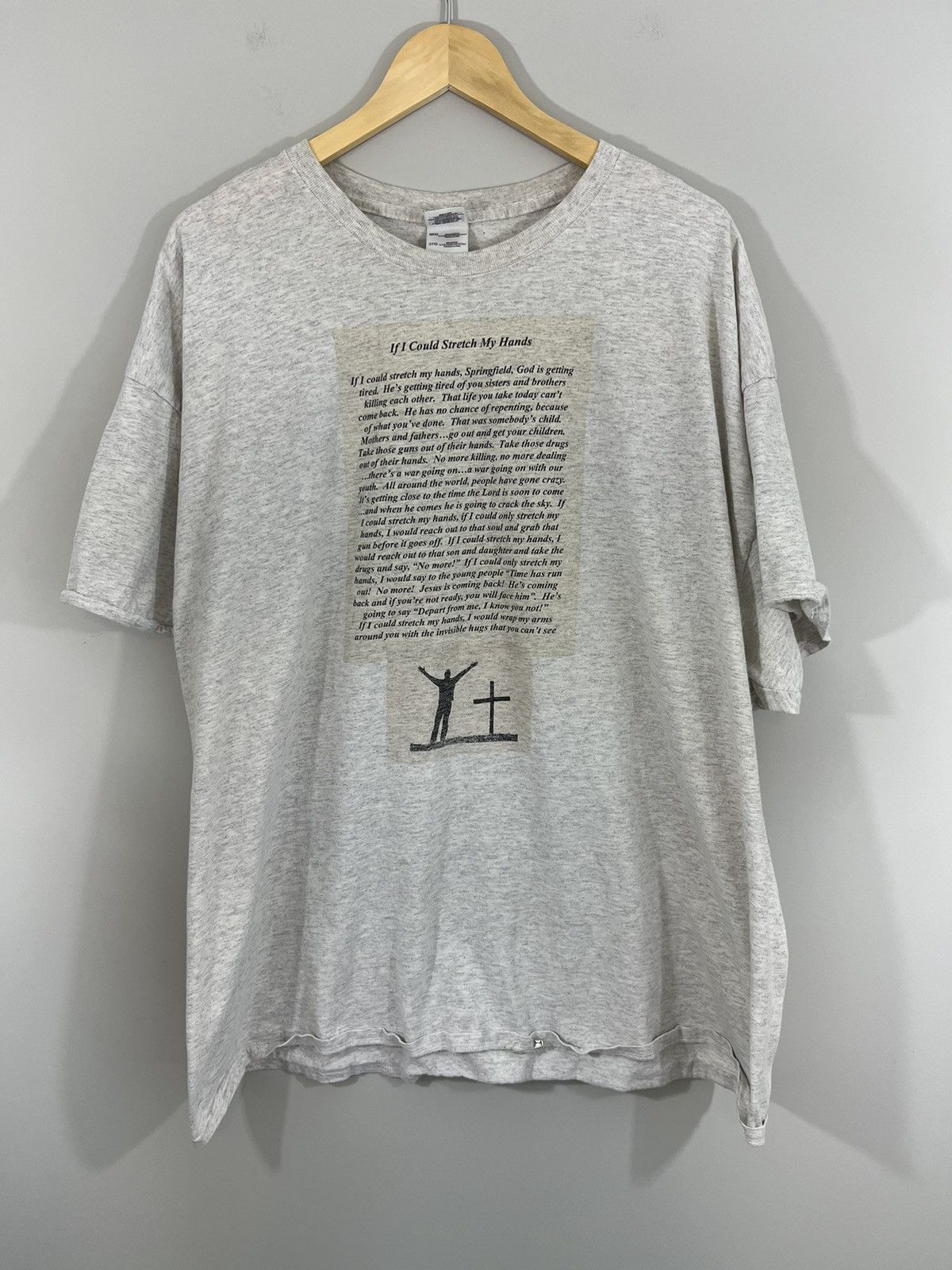 Vintage Oversize Distressed Religious Script Boxy XXXL Tee Size US XXL / EU 58 / 5 - 2 Thumbnail