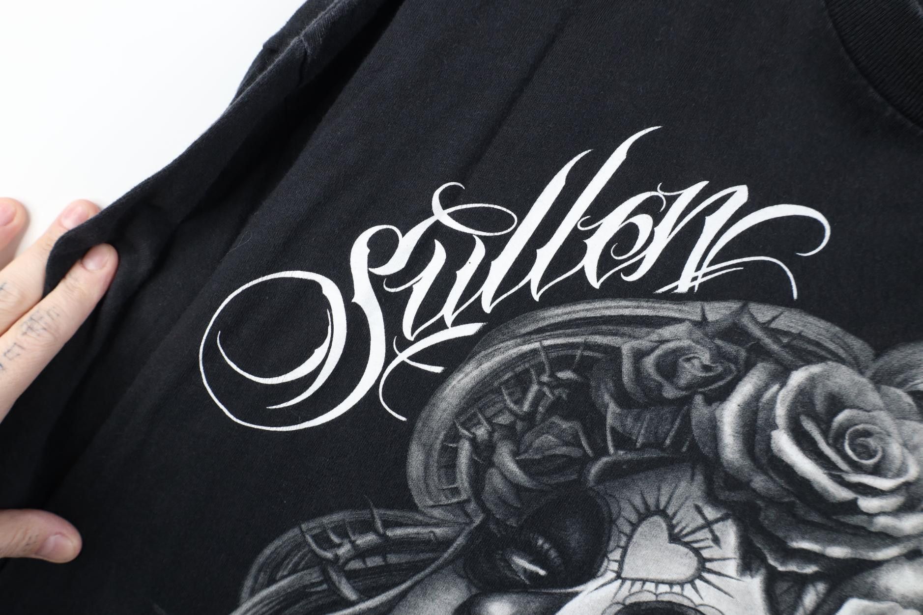 Vintage Vintage Y2K Streetwear Pinup Girl Sugar Skull T-Shirt Black Size US XXL / EU 58 / 5 - 5 Thumbnail