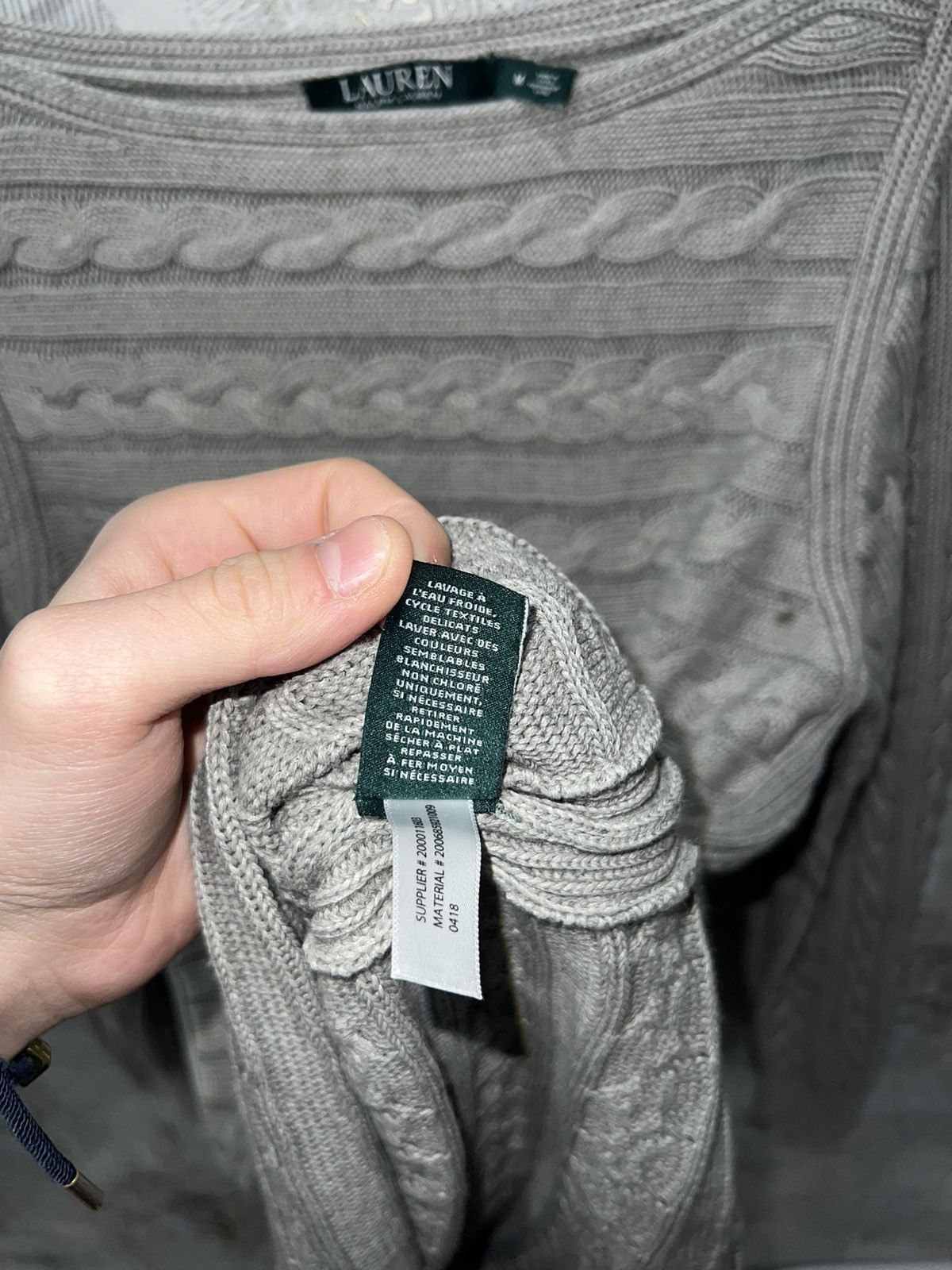 Polo Ralph Lauren × Vintage Polo Ralph Lauren Vintage Green Label knitted sweater gray Size M / US 6-8 / IT 42-44 - 5 Thumbnail