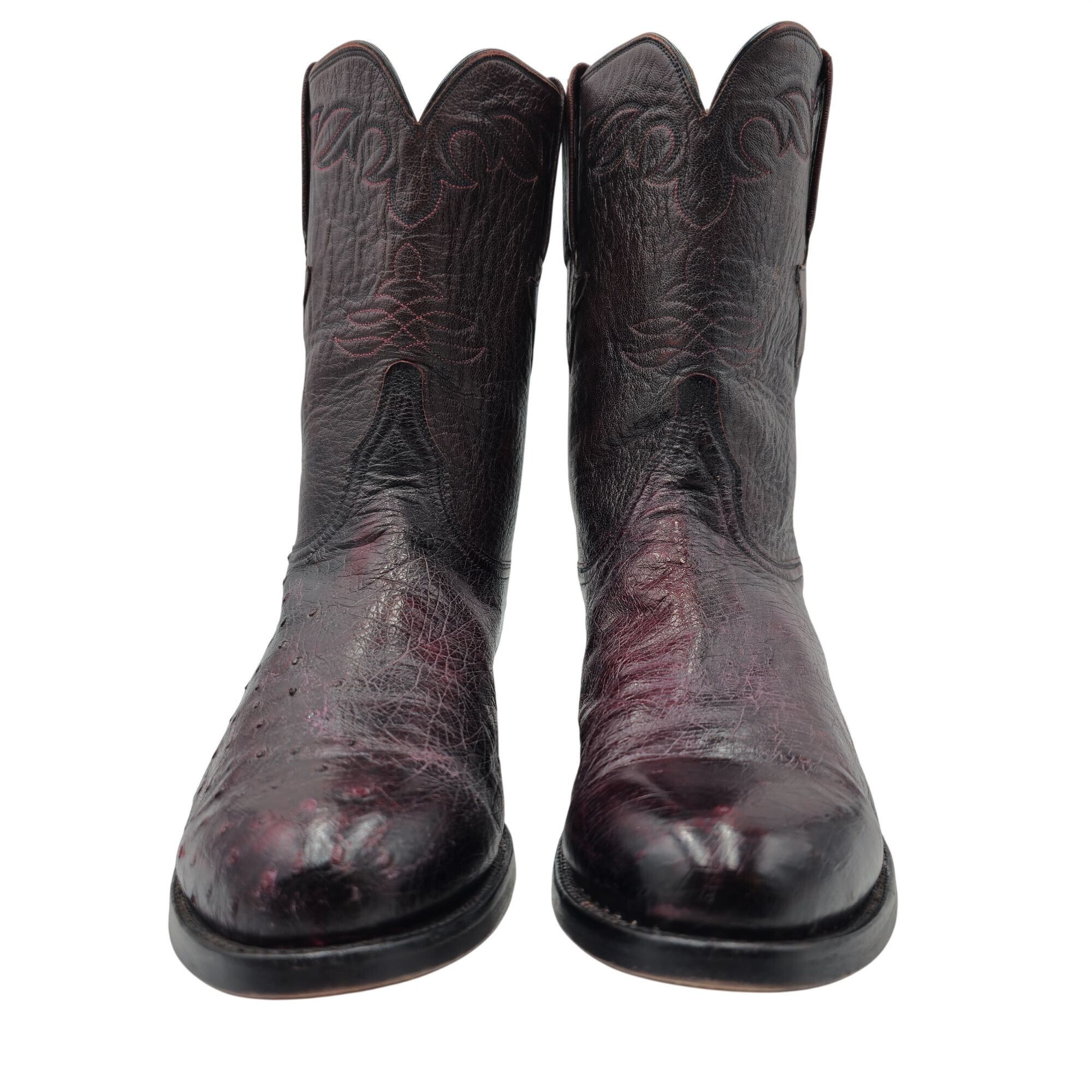 Lucchese Lucchese Classics Mens 10EE Black Cherry Burgundy Ostrich Size US 10 / EU 43 - 2 Thumbnail