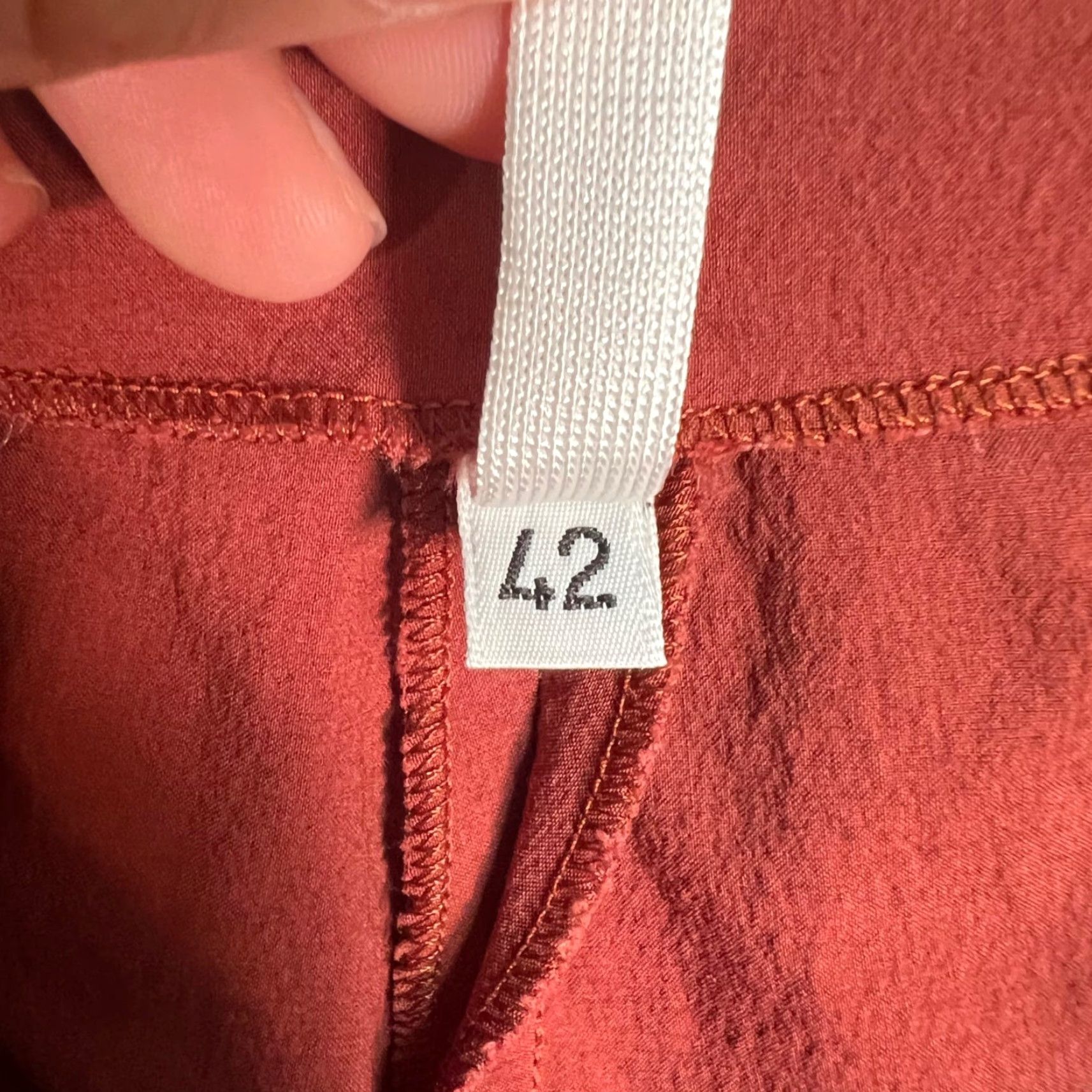 Vintage VINTAGE Pier Antonio Gaspari Red High-Waist Flared Pants Womens Size 42 Ankle Inseam 33 Nylon Viscose Size 28" / US 6 / IT 42 - 4 Thumbnail
