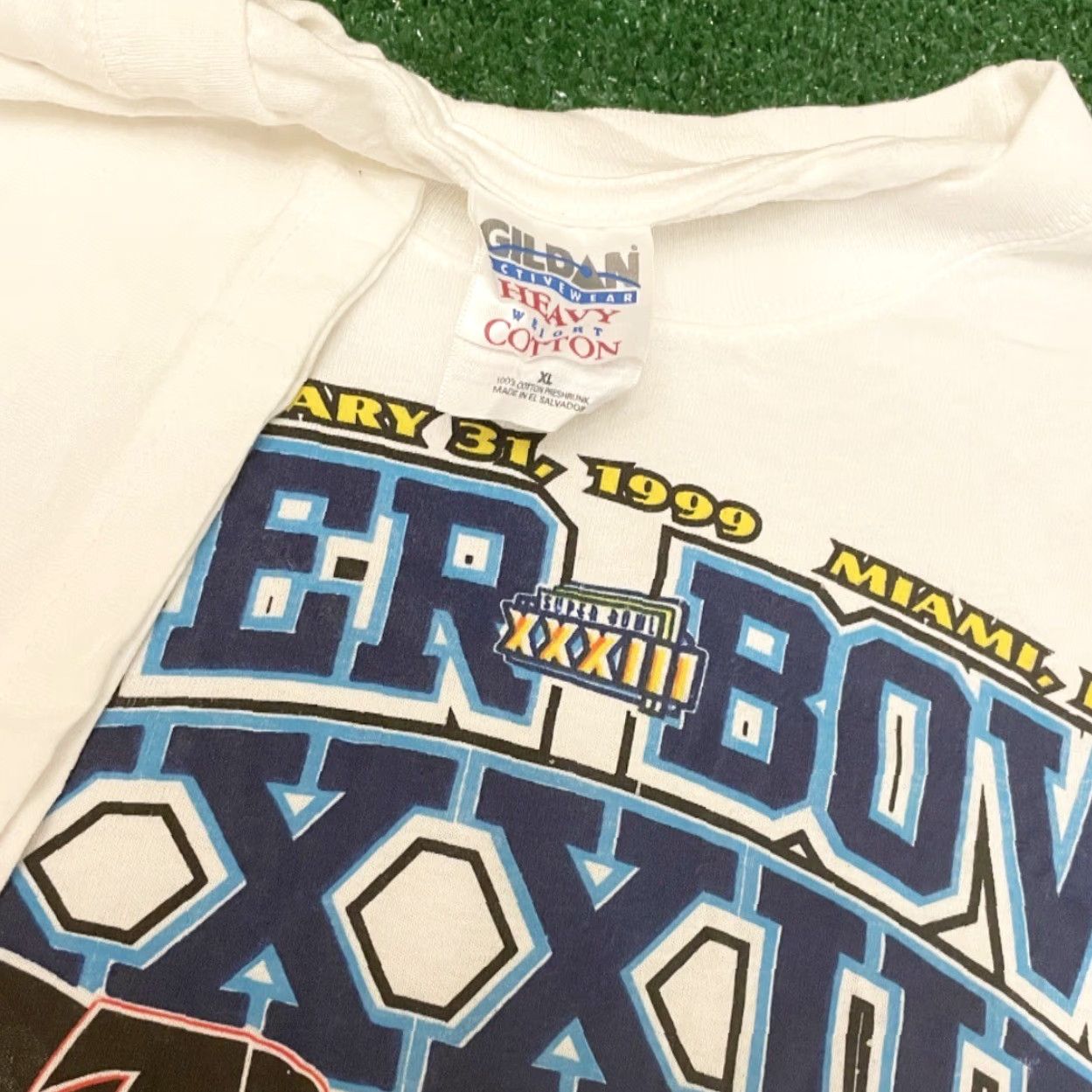 NFL VINTAGE NFL Superbowl 1999 Cup Shirt XL White 90s Miami Falcons Broncos Mens Size US XL / EU 56 / 4 - 4 Thumbnail