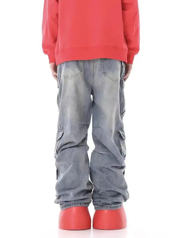 VIBE Vintage washed multi-pocket cargo jeans Size US 32 / EU 48 - 2 Thumbnail