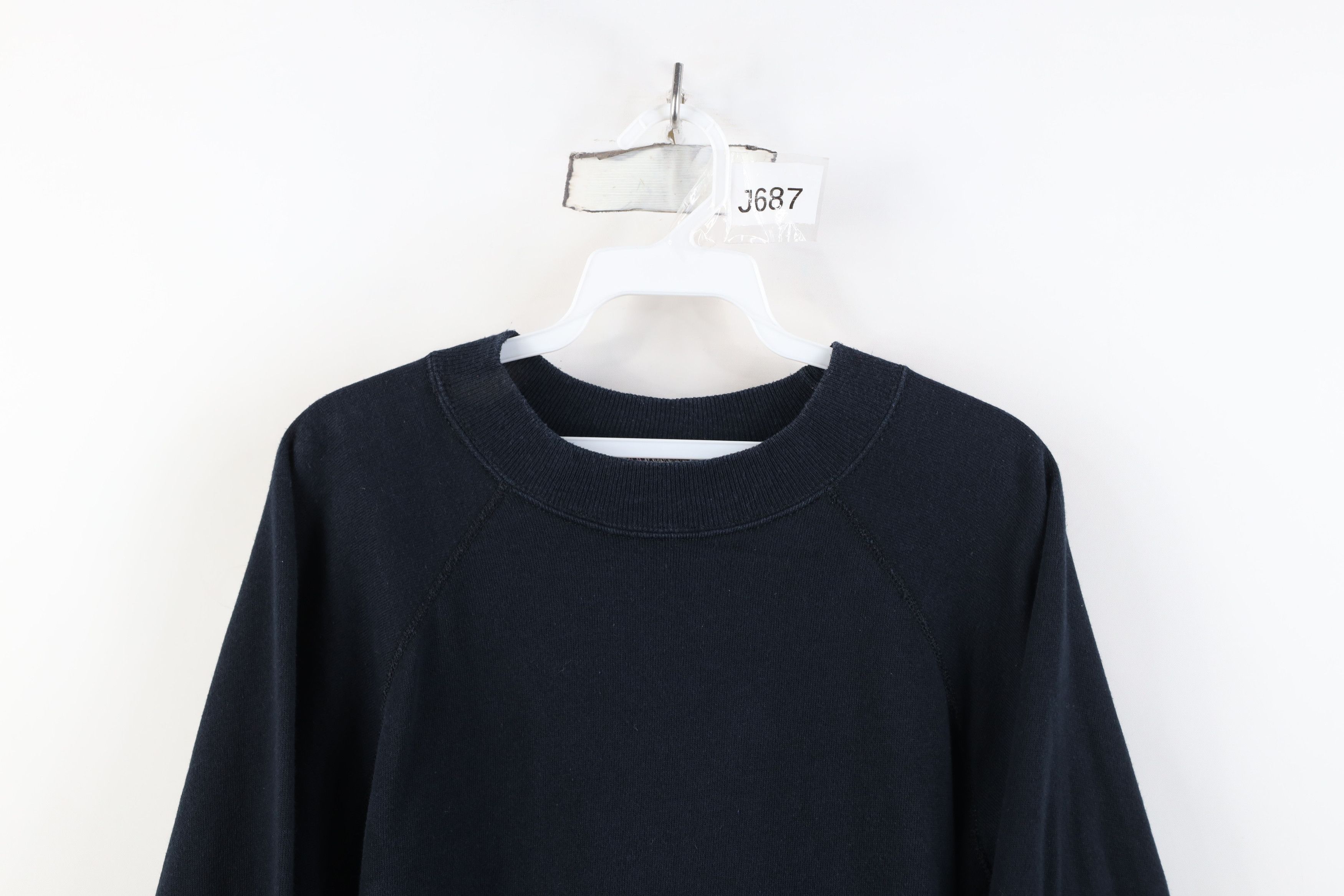 Vintage Vintage 90s Streetwear Blank Crewneck Sweatshirt Black USA Size XL / US 12-14 / IT 48-50 - 2 Thumbnail