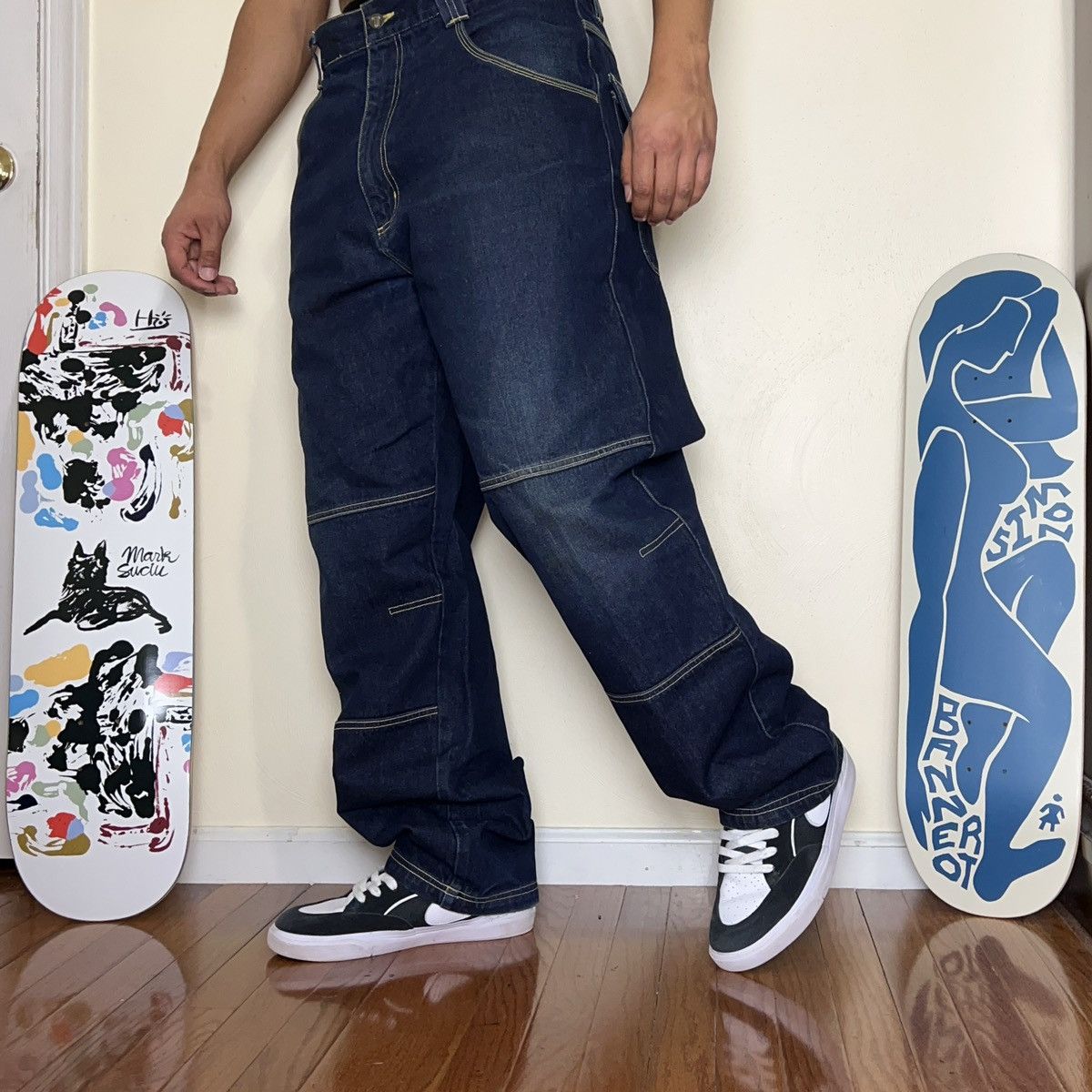 Vintage 90’s Baggy Trust Double Knee Cargo Jeans Size US 38 / EU 54 - 8 Thumbnail