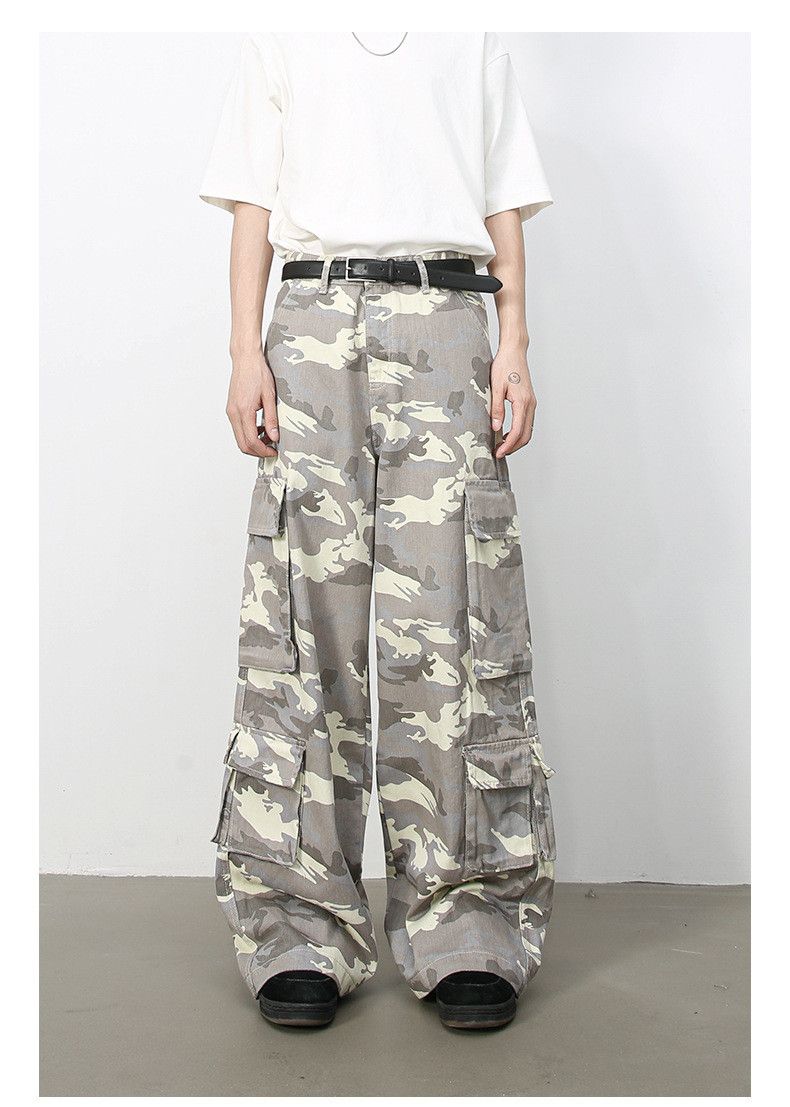 Japanese Brand × Jean American camouflage street cool loose straight cargo jeans Size US 34 / EU 50 - 1 Thumbnail