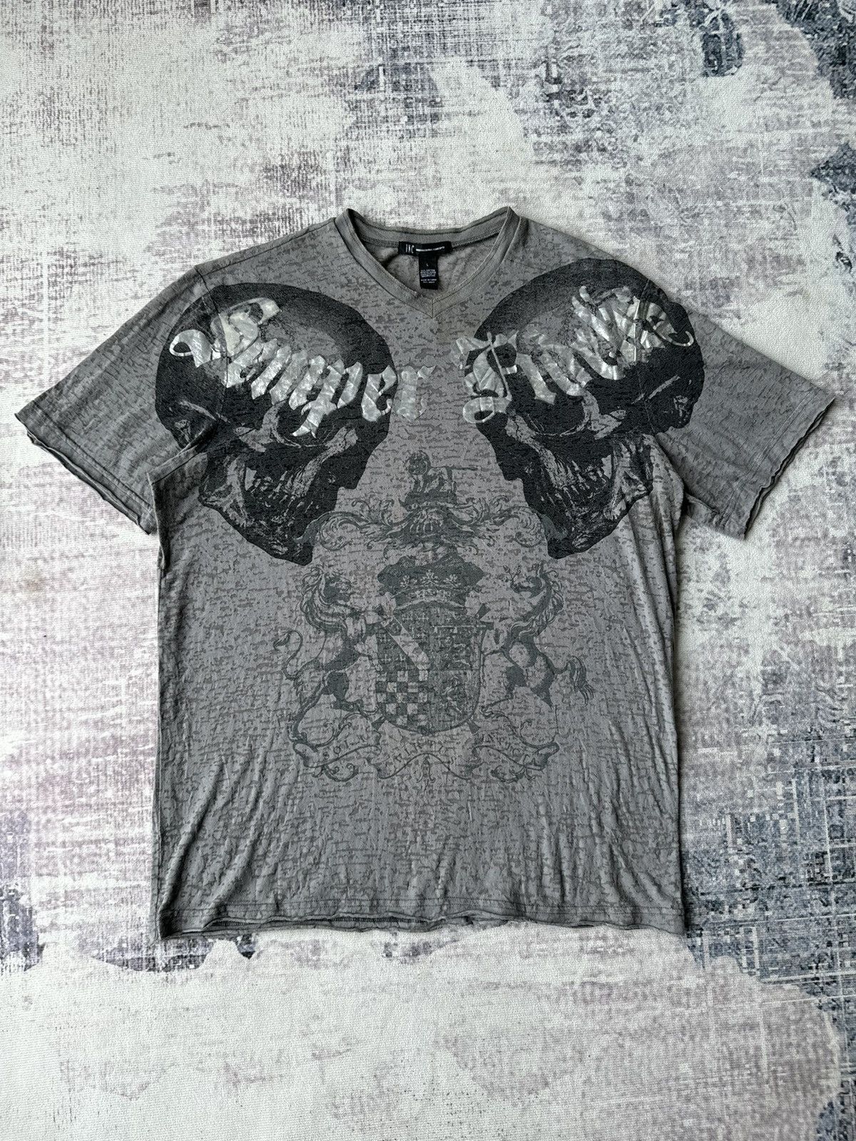 Affliction Punk Affliction INC Siemoer Fedelis Skulls Riot Poem Tees Size US L / EU 52-54 / 3 - 1 Thumbnail