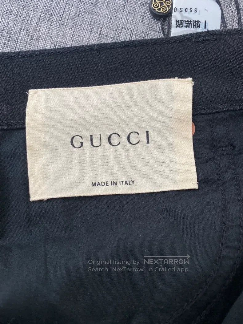 Gucci Tiger Head Embroidered Jeans