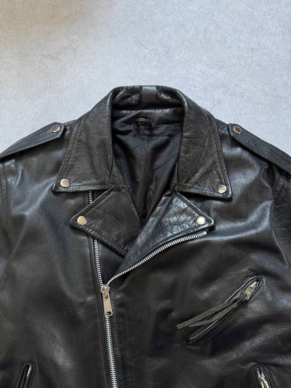 Leather Vintage 90s Biker Jacket Heavy Leather Size US M / EU 48-50 / 2 - 6 Thumbnail