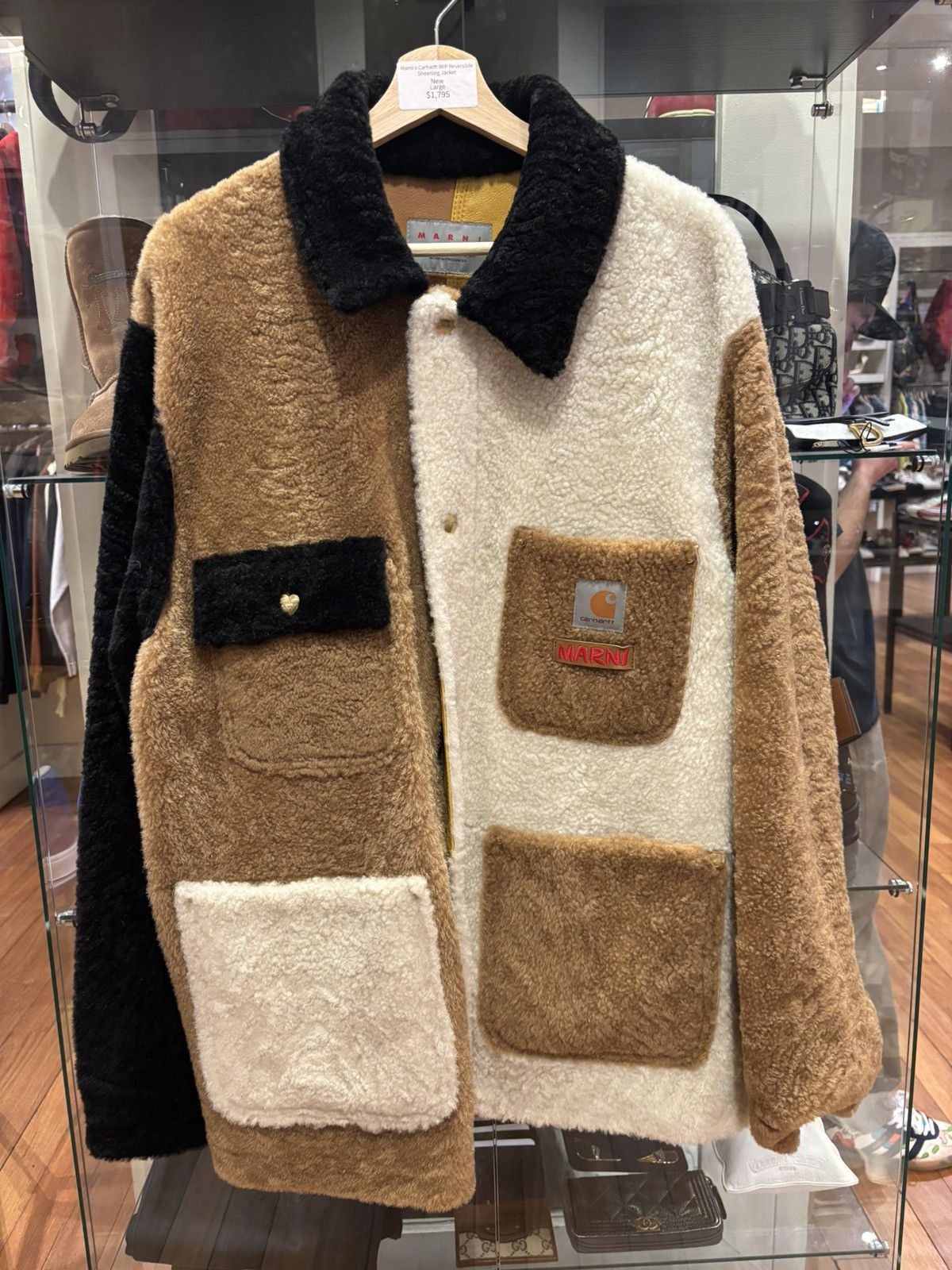 Carhartt Wip × Marni Marni X Carhartt Reversible Leather Sherpa Jacket Size US L / EU 52-54 / 3 - 4 Thumbnail