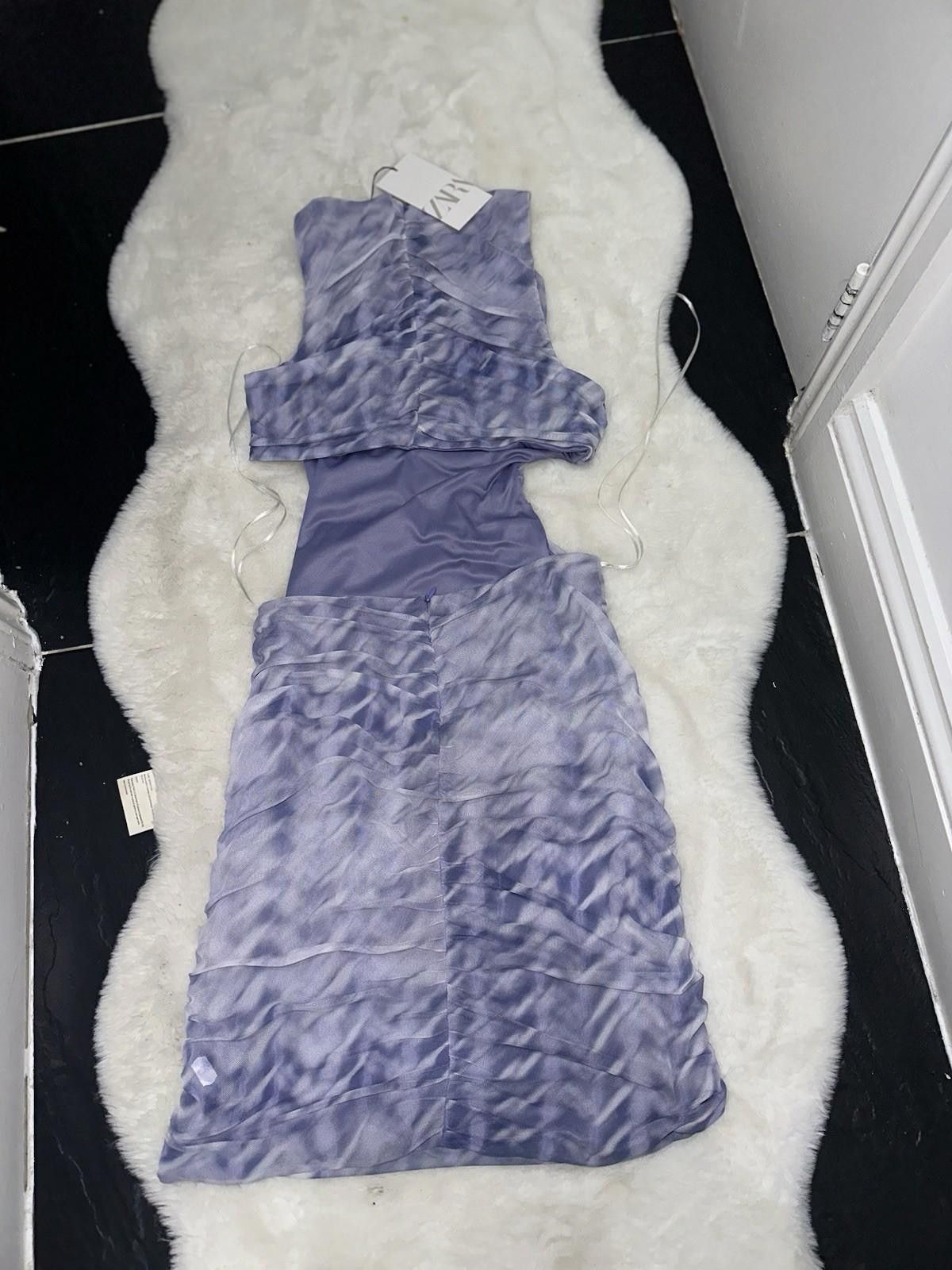 Zara ZARA dress Combo Blue and White Size M / US 6-8 / IT 42-44 - 2 Thumbnail