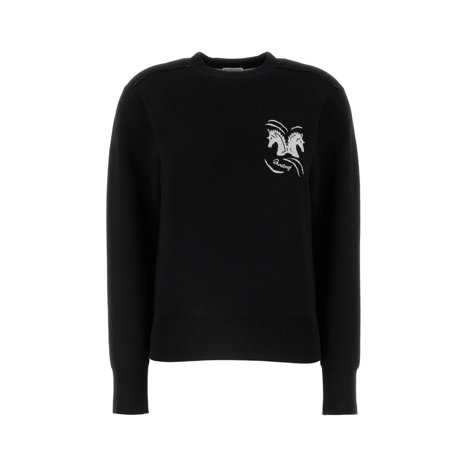 Burberry BURBERRY Black Stretch Wool Blend Sweater New & Authentic (W Size S / US 4 / IT 40 - 1 Thumbnail